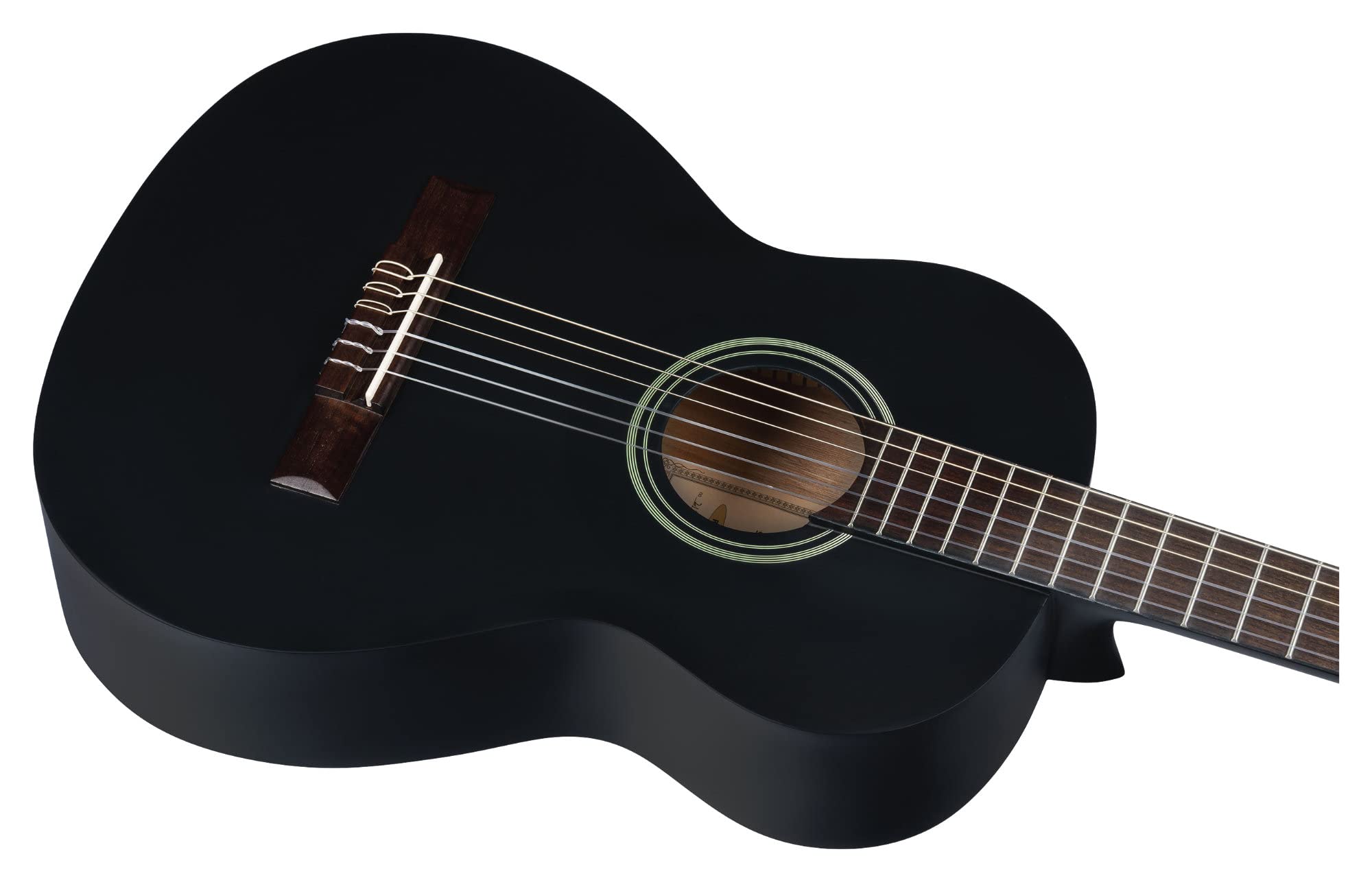 Ortega Guitars 6 String Student Series 3/4 Size Nylon Classical Guitar, Right-Handed, Black, (Rst5M-3/4Bk)