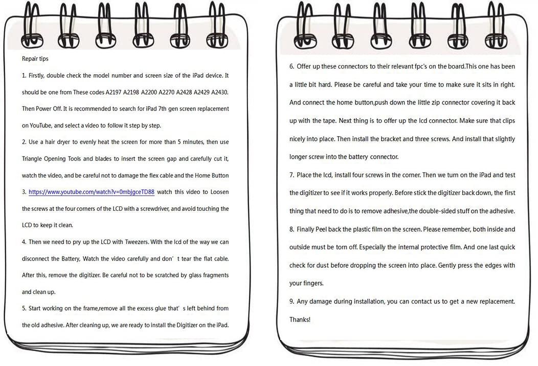 For Ipad 7 7Th / 8 8Th Gen Screen Replacement 2 Pack Digitizer 2019/2020 10.2 Inch, For 7Th 8Th Generation A2197 A2198 A2200, A2