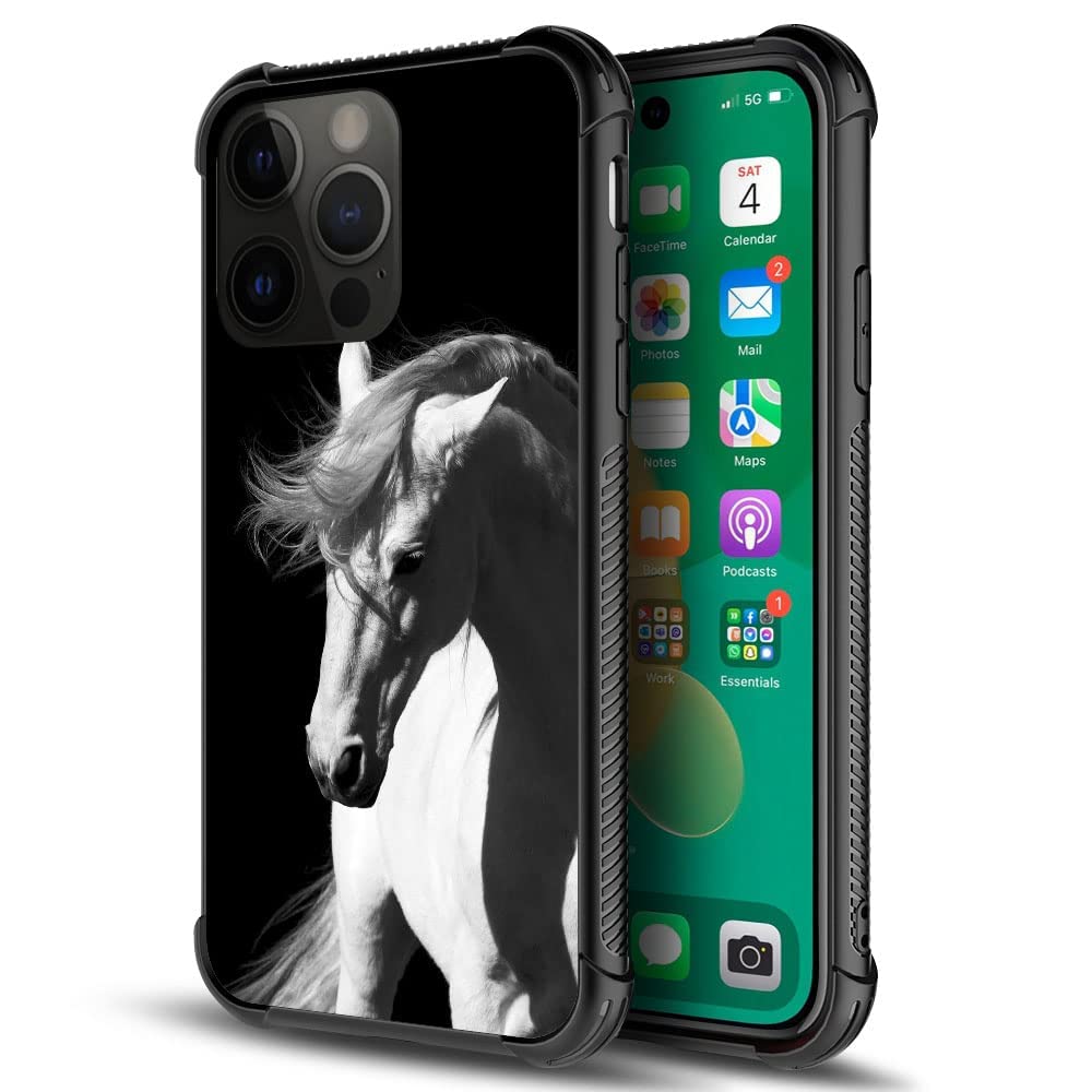 Daizag Compatible With Case For Iphone 14 Pro Max, White Horse Iphone 14 Pro Max Cases For Man Woman, All Round Protection Shock
