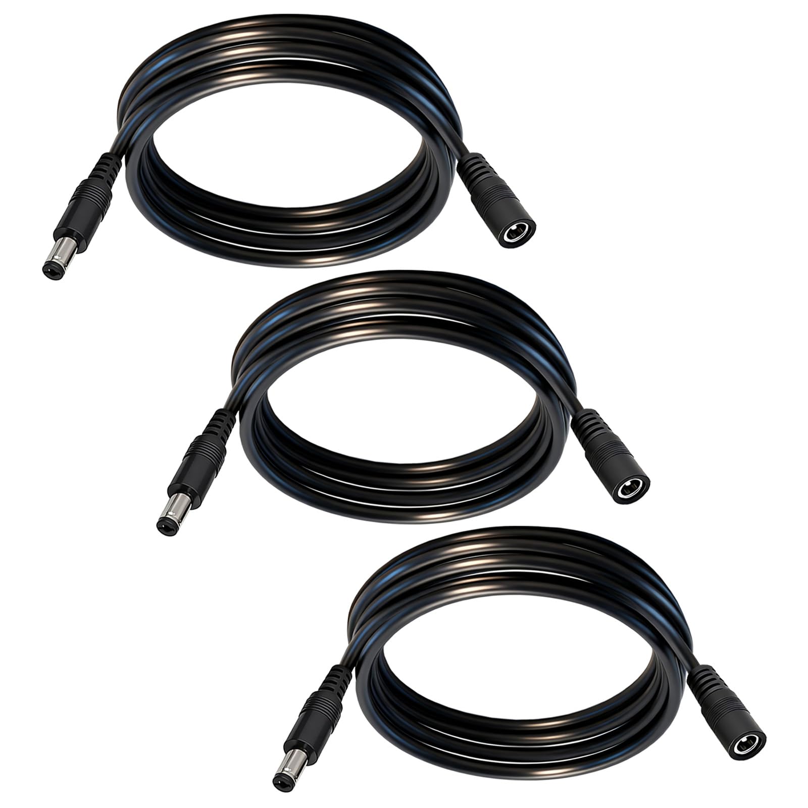 GGIPOWY 5.5mm x 2.1mm DC Power Extension Cable, 3Pack, 6.6FT