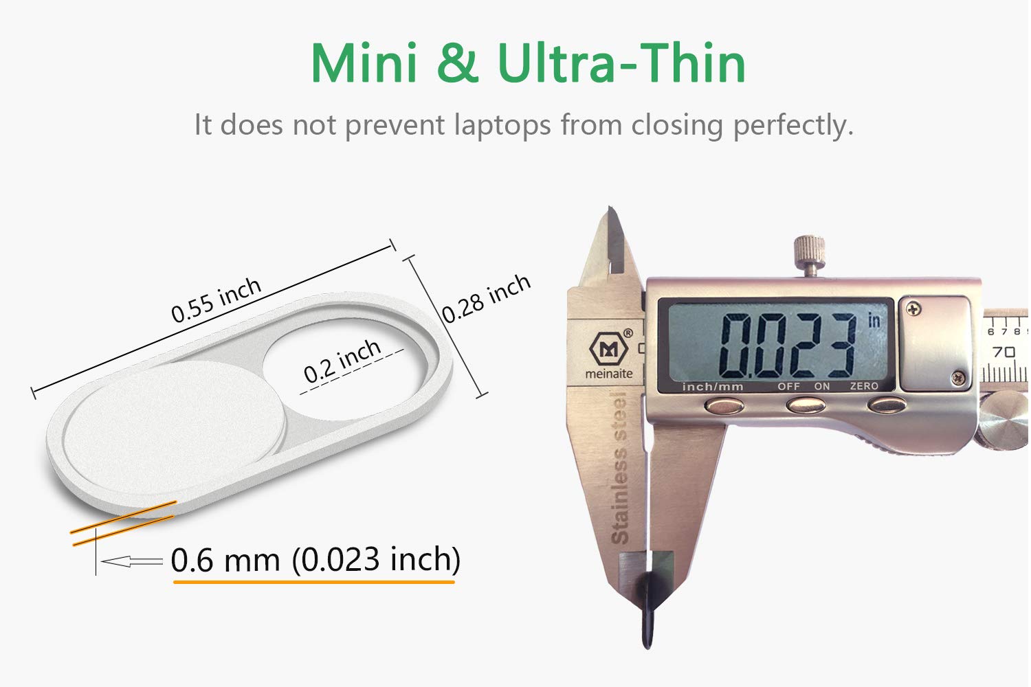 Cloudvalley Webcam Cover Slide, 0.023 Inch White, Web Camera Cover For Macbook Pro, Macbook Air, Laptop, Imac, Desktop, Pc, Ipad