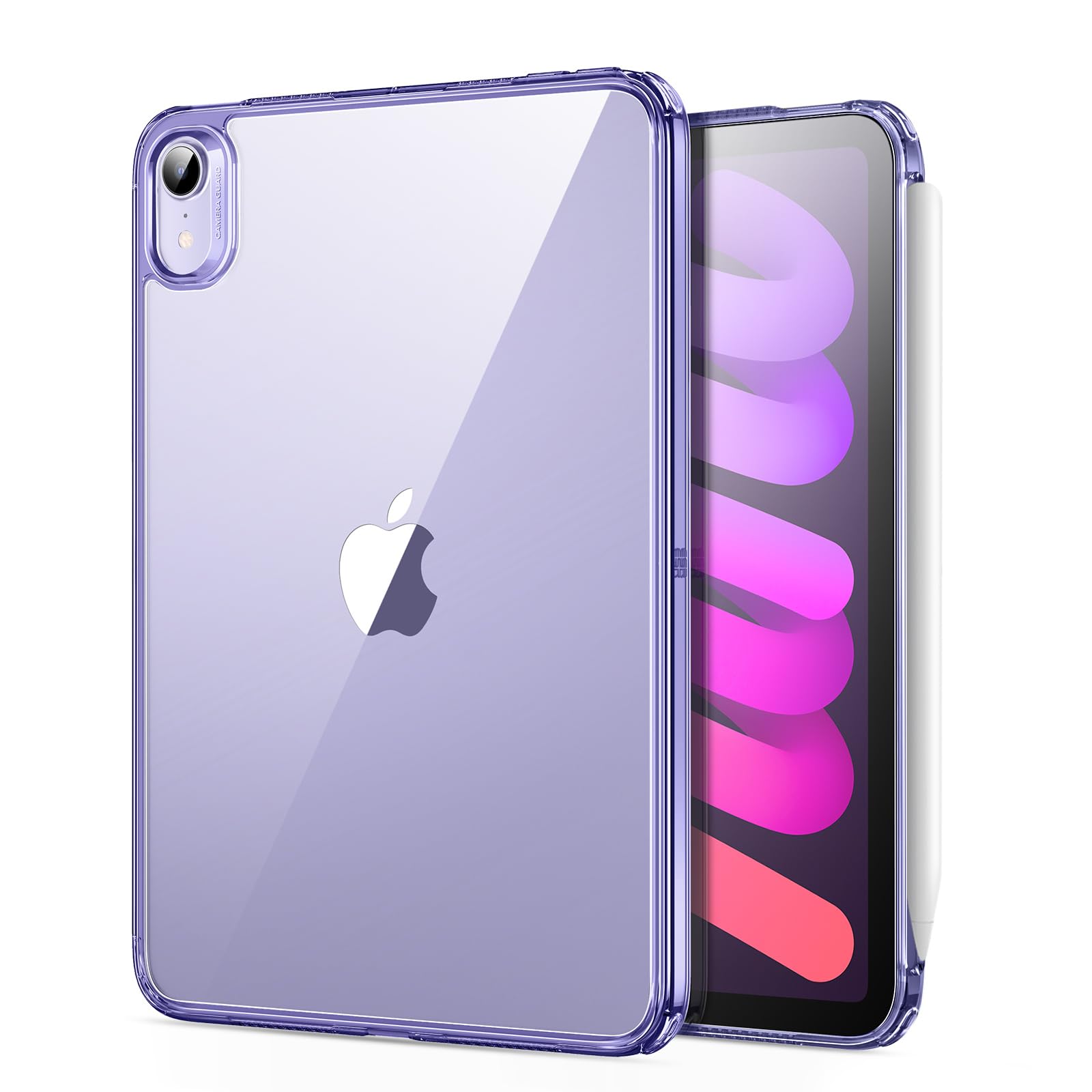 Esr For Ipad Mini 7 A17 Pro Case, Ipad Mini 7Th/6Th Generation Case (2024/2021), Slim And Light, Shock And Drop Protection, Yellowing Resistant, Supports Pencil Pro & Pencil (Usb C), Purple Clear