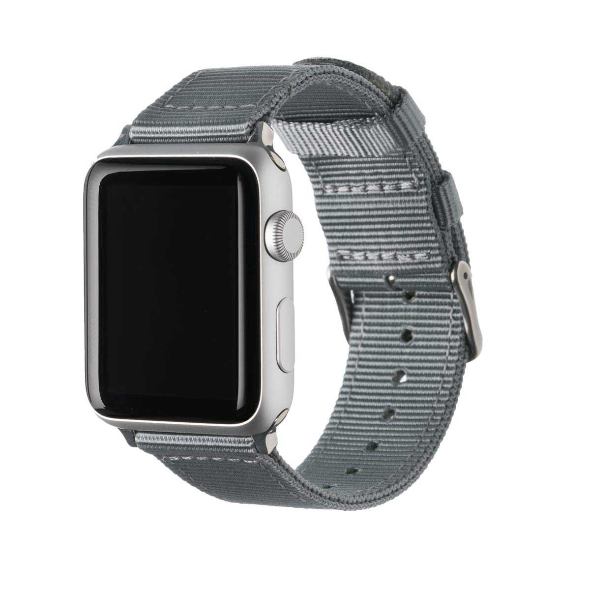 Archer Watch Straps   Premium Nylon Replacement Bands For Apple Watch (Gray, Stainless, 42/44/45Mm)