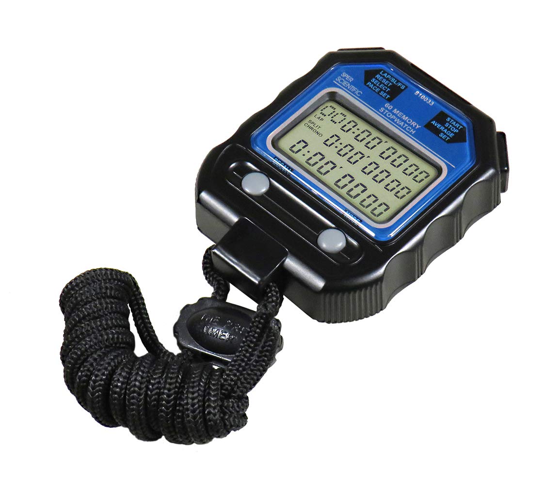 Sper Scientific 810033 60 Memory Digital Stopwatch, Water Resistant