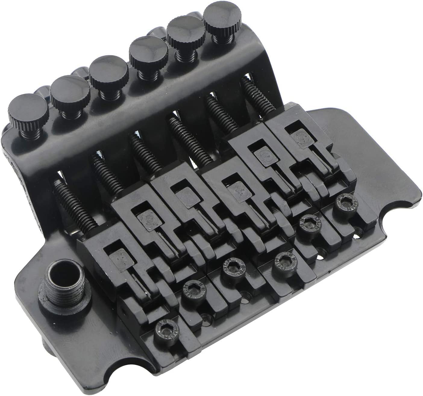 Black Electric Guitar Tremolo Bridge With Bar Double Strat Locking For Floyd Rose Type