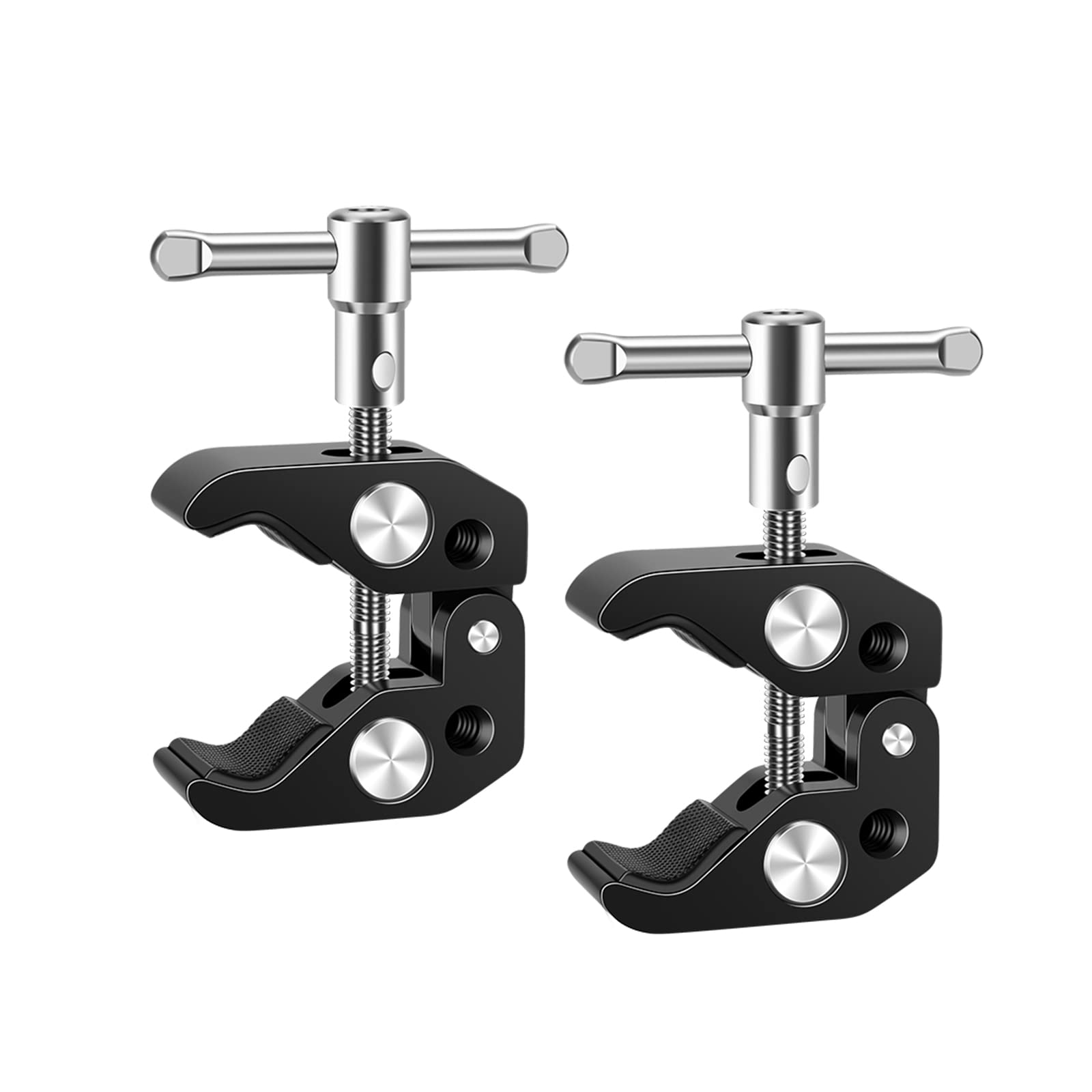 Lanxire Camera Clamp Mount Super Clamp With 5 X 1/4'' And 3/8'' Threaded Holes   Clip Clamp For Cameras, Umbrellas, Tripods, Hoo