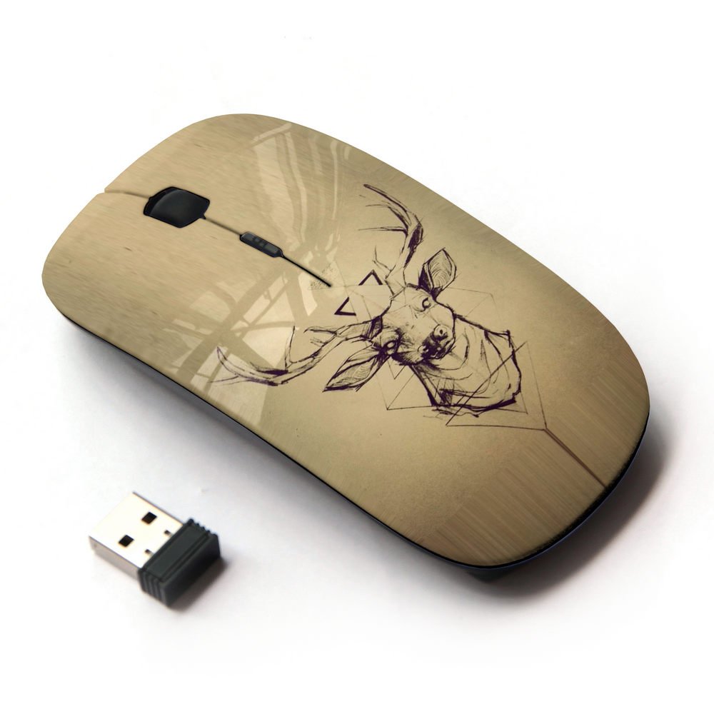 Koolmouse [ Optical 2.4G Wireless Mouse [ Deer Parchment Wood Deer Antlers ]