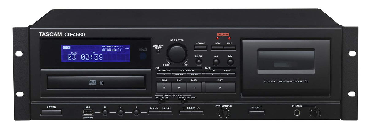 Tascam Cd A580 Rackmount Cassette/Cd/Usb Mp3 Player Recorder Combo