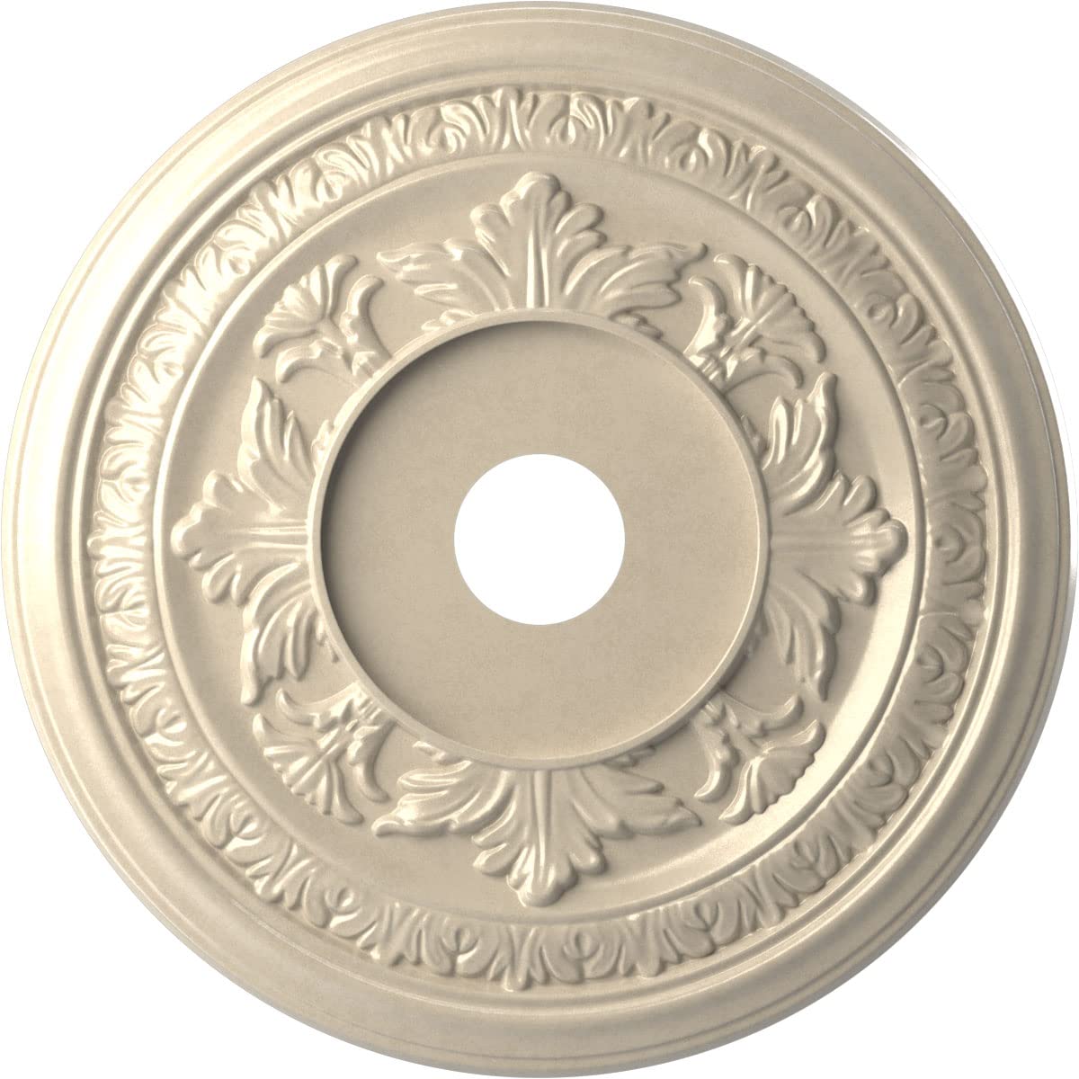 Ekena Millwork CMP22BAEPE Baltimore Thermoformed PVC Ceiling Medallion (Fits Canopies up to 7 3/4), 22OD x 3 1/2ID x 1P, Univers