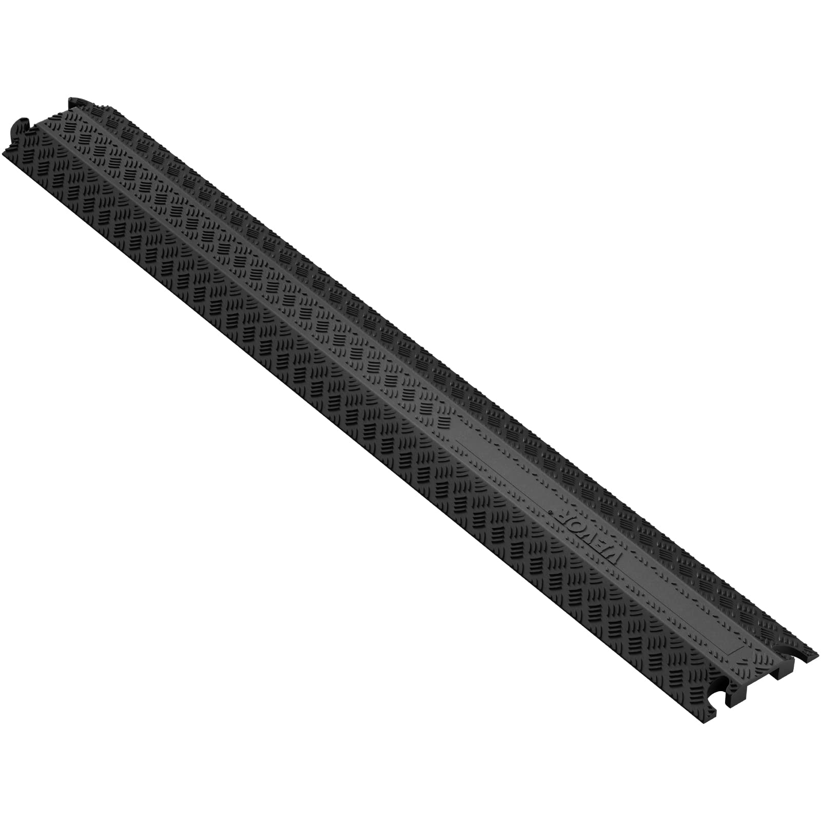 VEVOR Thermoplastic Rubber Drop Over Cable Cover Ramp, 2,000 lbs/axle Load Capacity, Heavy Duty TPR Cable Hose Protector Ramp, F