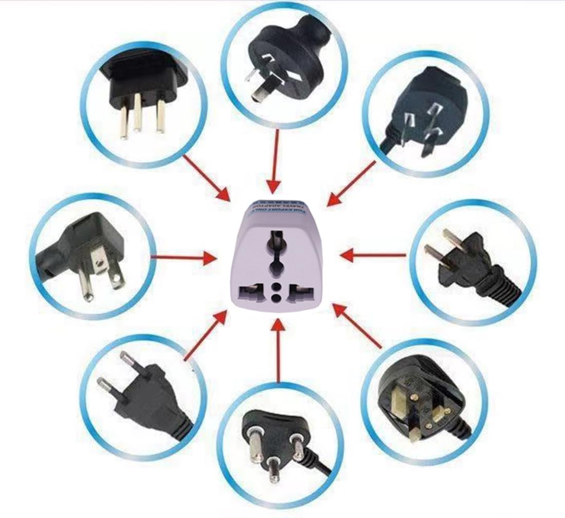 Power Plug Adapter (2Pcs Pack),With Grounding Pin,Eu Europe,Uk,Asian,Australia,China,Japan To Usa Travel Adapter Converter Ac,Tr