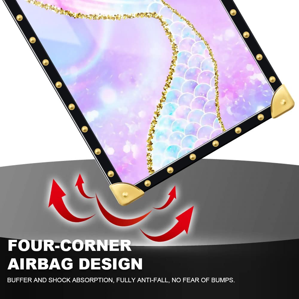 Pinsheng iPhone 14 Pro Max Phone Case Square Shockproof TPU Metal Mermaid Tail