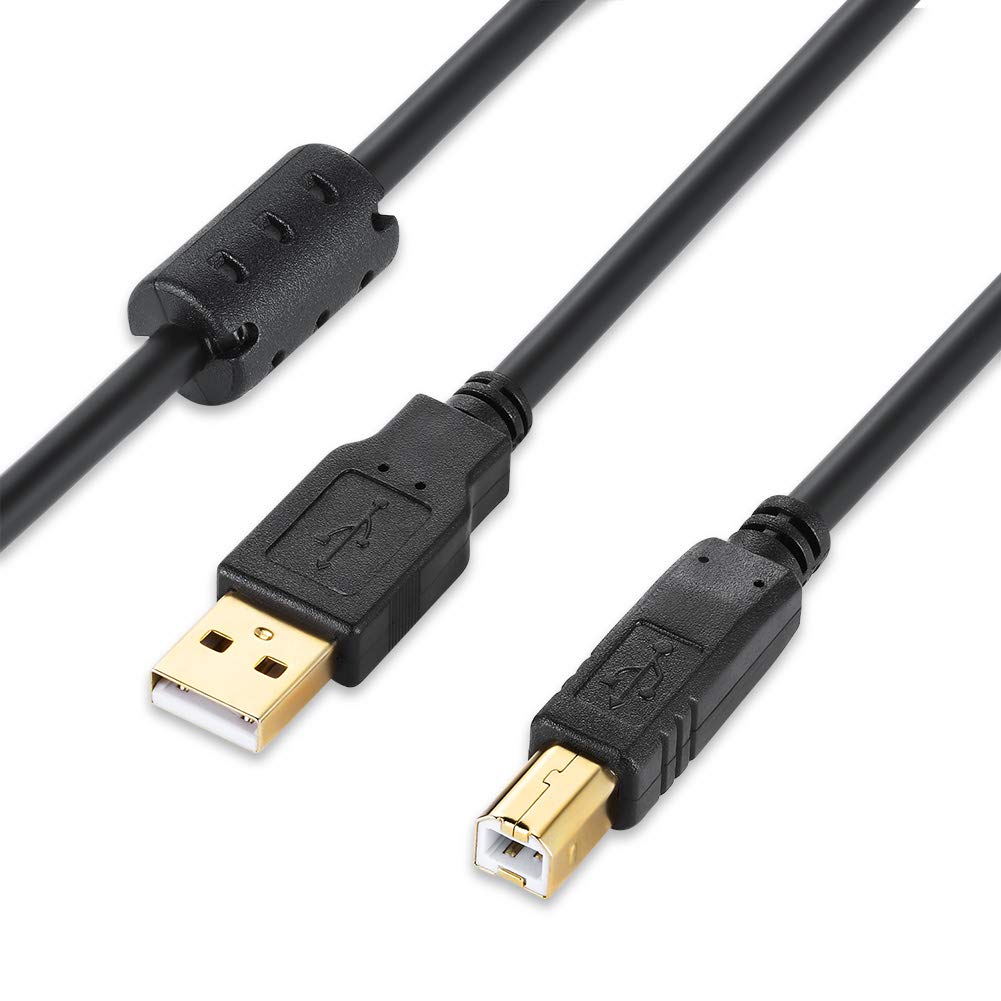 Xbohjoe Usb Printer Cable Usb 2.0 Type A Male To B Male Printer Scanner Cable Cord For Hp, Canon, Lexmark, Epson, Dell, Xerox, Samsung And More.� (20Ft, Black)�