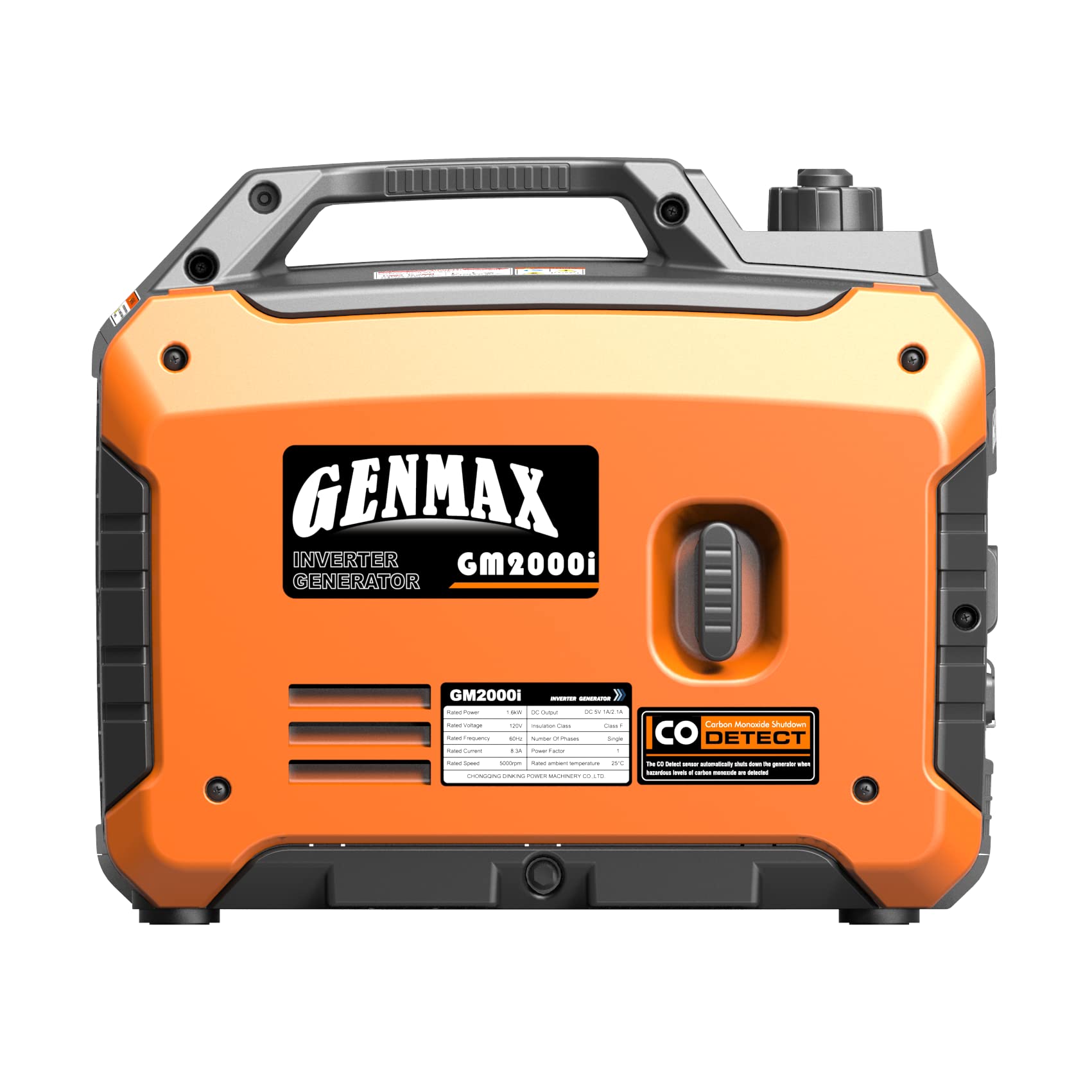 Genmax Portable Inverter Generator, 2000W Ultra Quiet Gas Engine, Epa Compliant, Eco Mode Function, Ultra Light, Suitable For Ba
