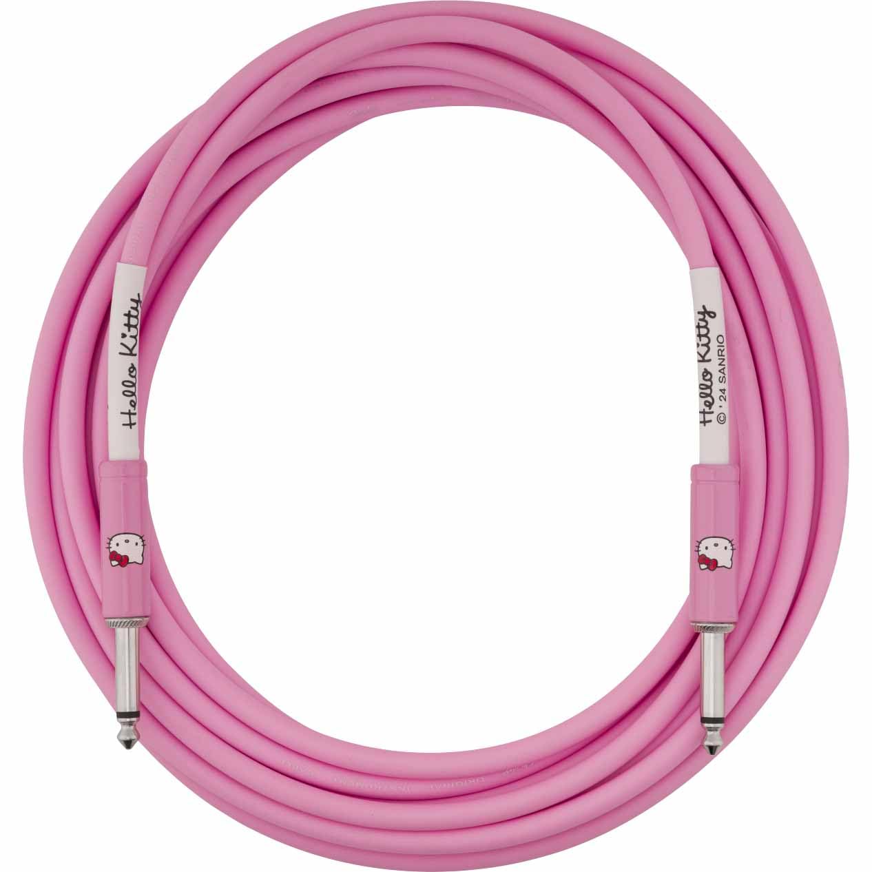 Fender Hello Kitty Instrument Cable, 18.6Ft Guitar Cable, Pink