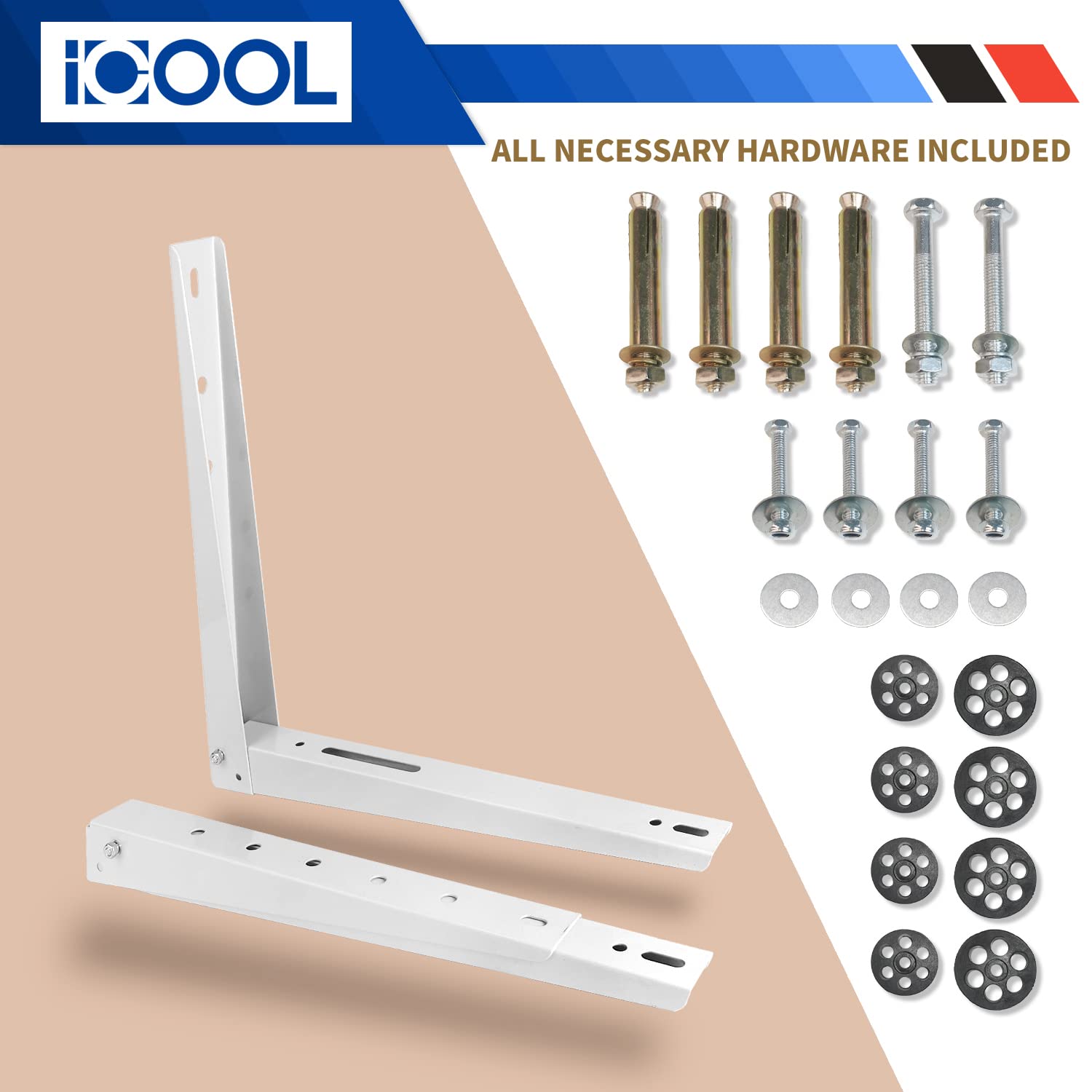 Icool Mini Split Wall Mounting Bracket For 9000 36000 Btu Universal Ductless Air Conditioners, Heat Pumps, Compressors & Hvac Sy
