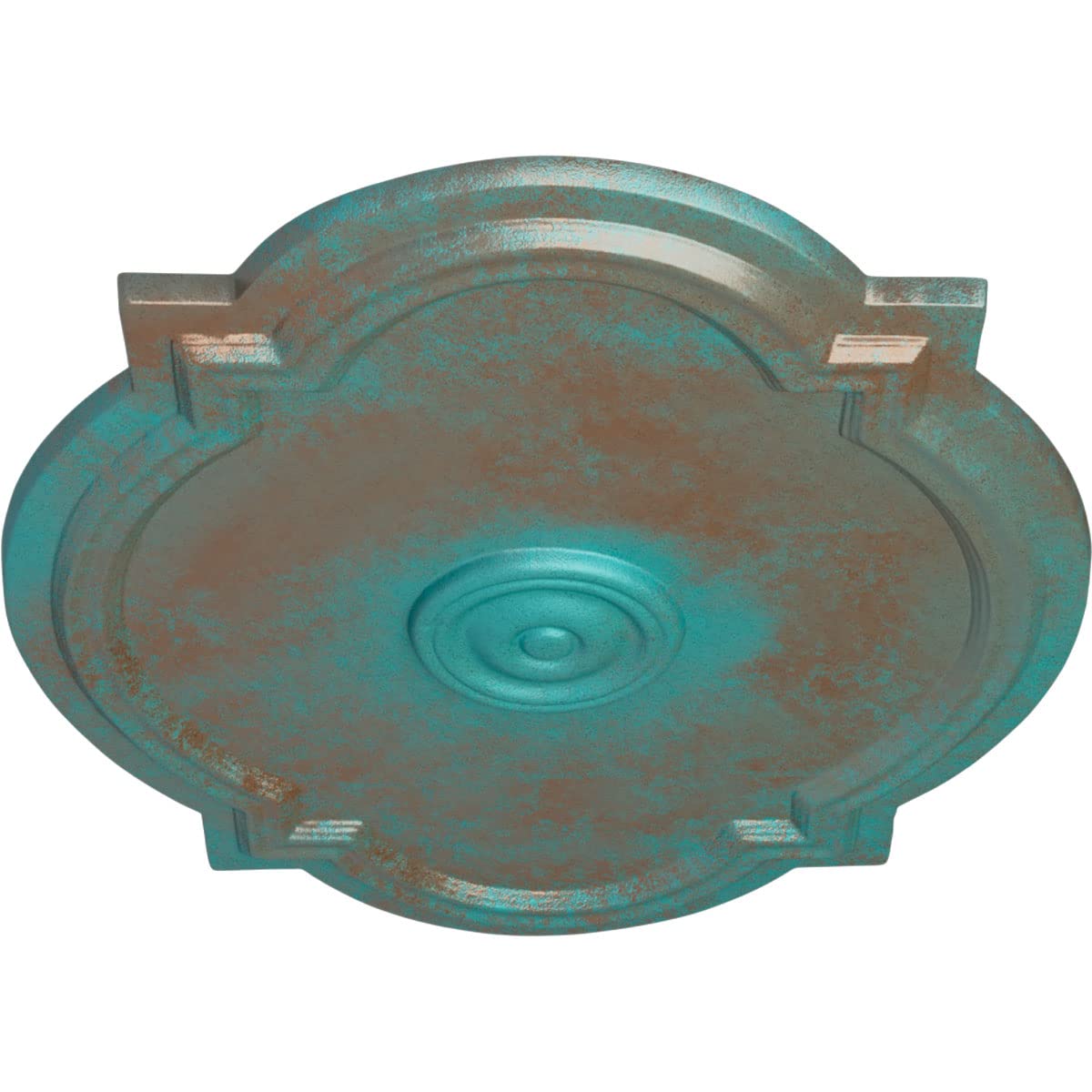 Ekena Millwork Cm21Wacgs Waltz Ceiling Medallion, 21 1/4''W X 17 3/8''H X 1''P, Hand Painted Copper Green Patina