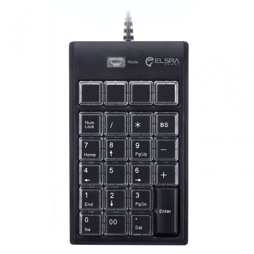 Elsra Usb Wired Programming Numeric Keypad Controlpad Black Pk 2068(23 Key, 2 Level Programmable, 2 Usb Hub) For Windows