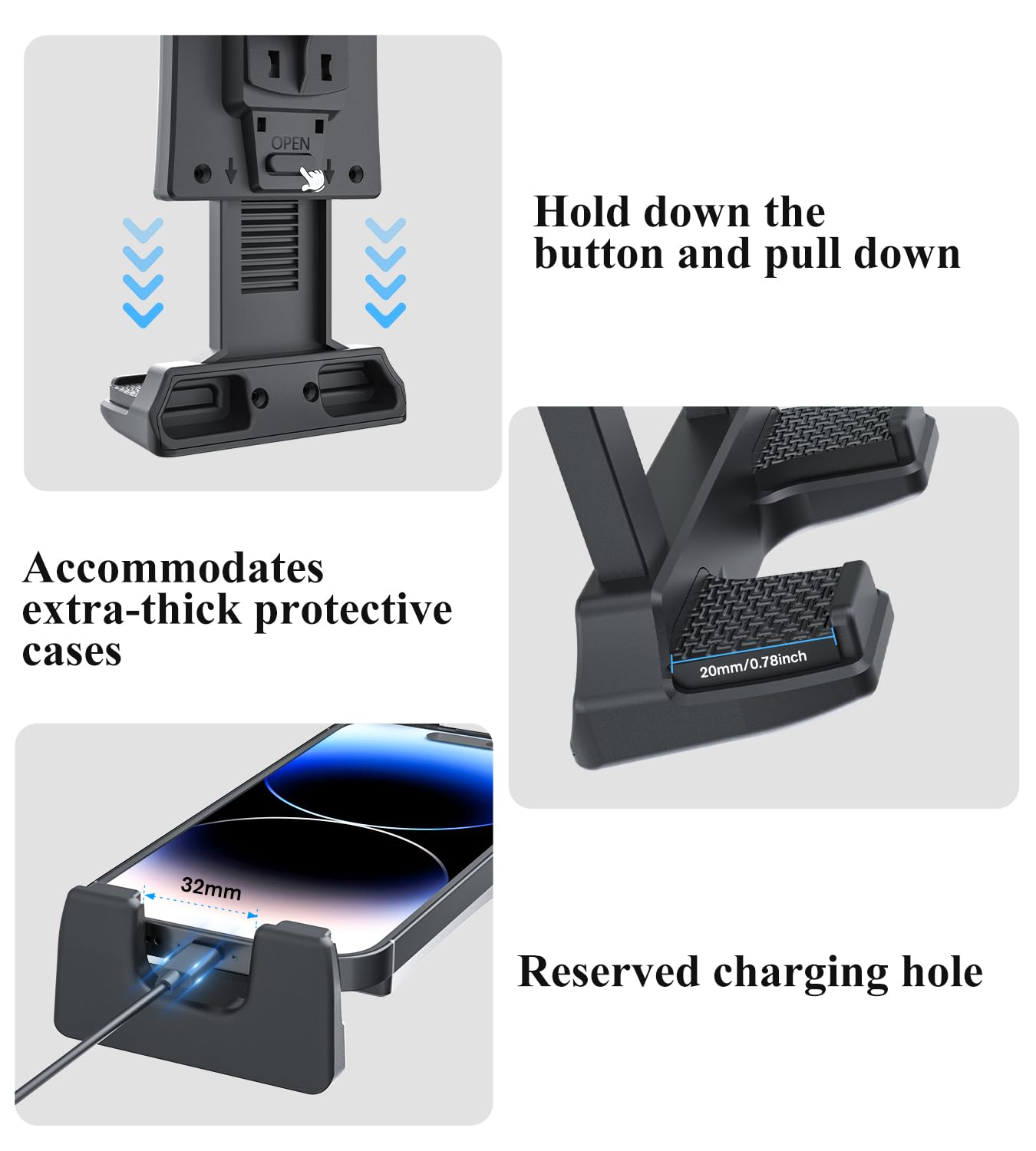 Ohlpro Car Tablet Holder   Heavy Duty Drill Base, Tablet Mount For Truck Compatible With Ipad Samsung Tab 5' 13' Tablet And Phone, Ipad Stand For Wall/Business/Vehicle/Desktop, Etc.