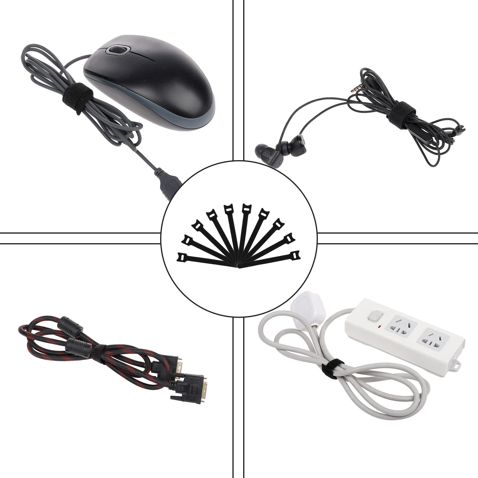 Fabrok Cable Management Box With 10 Cable Ties, Organizer Box For Power Strips, Surge Protectors, Chargers, Adapters, Tv Compute