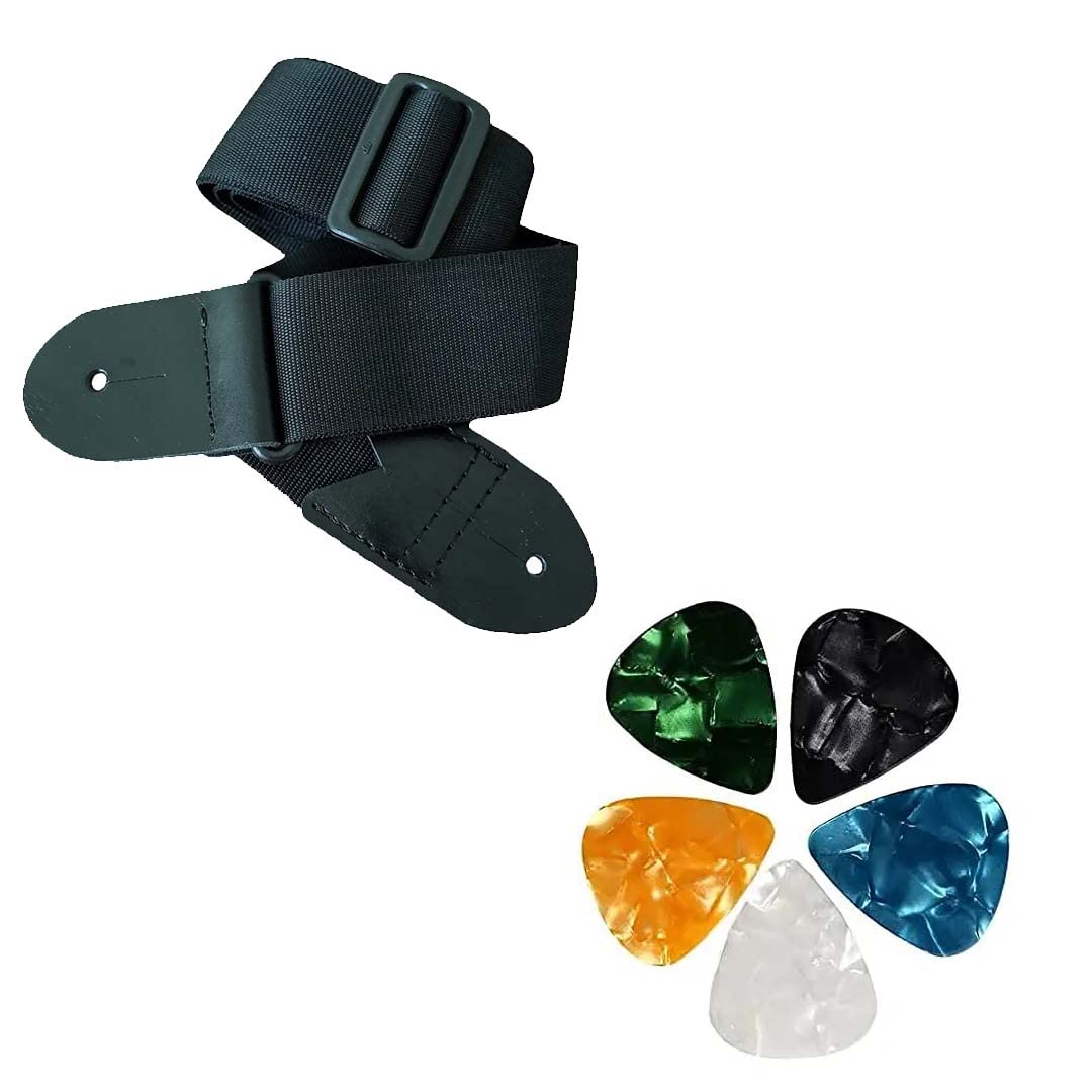 SG Musical  Guitar Strap(Belt) & 5 pcs. Guitar Picks