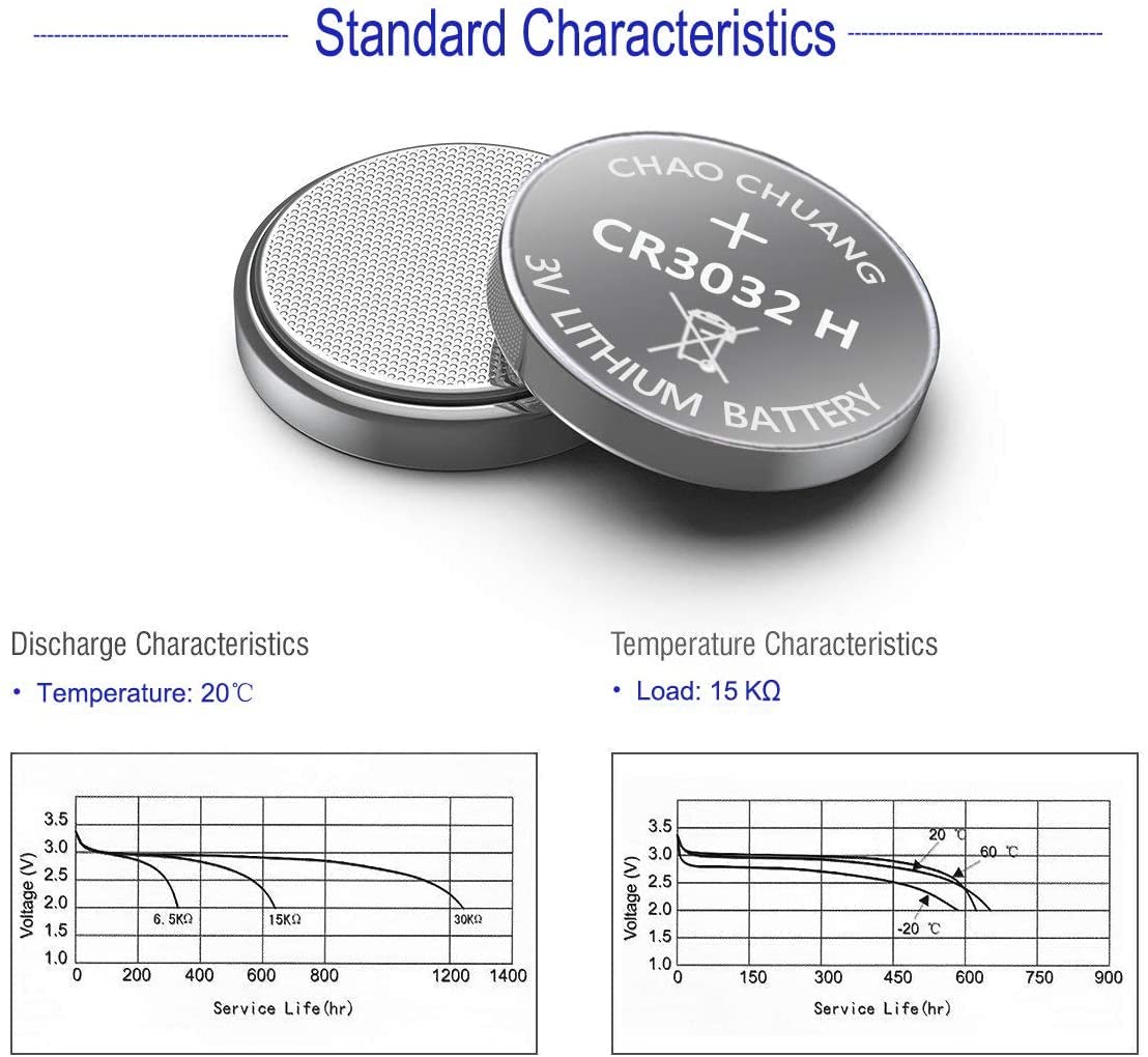 Uogtnon Cr3032 (Br3032) 3V Lithium Battery (8 Pack)