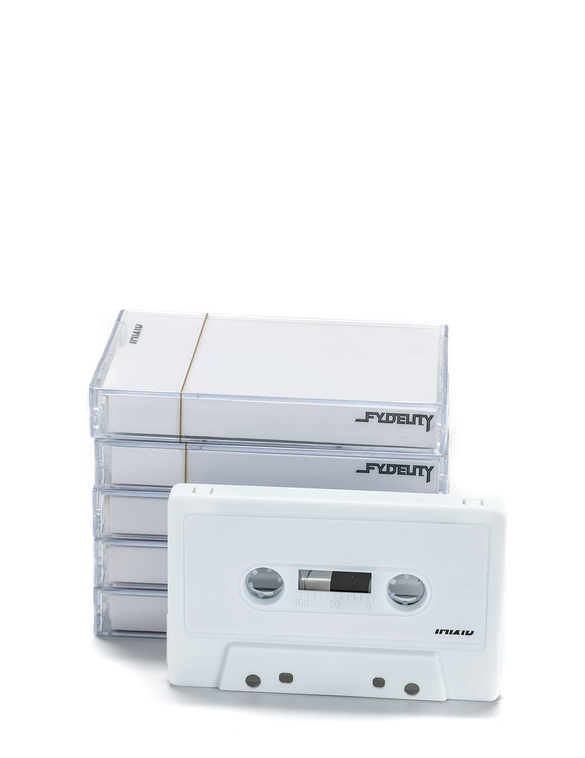 Fydelity 5 Piece Blank Cassette Tape Storage Set   Features 60 Minutes Clear Tape Cassette Storage For Recording Blank Audio   W