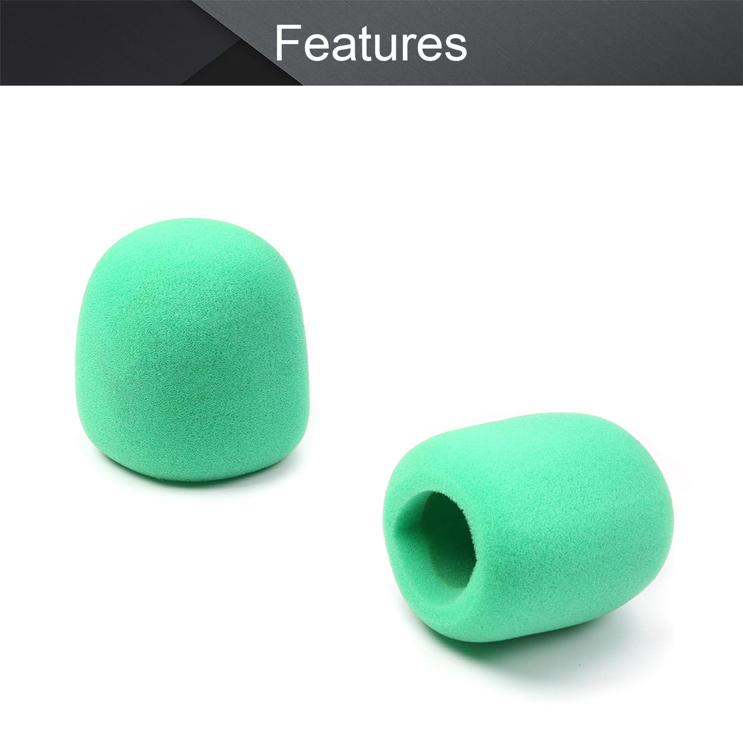 Fielect 5Pcs Microphone Covers Foam Mic Cover Handheld Microphone Windscreen Shield Protection Mic Foam Filter Green For Ktv Broadcasting