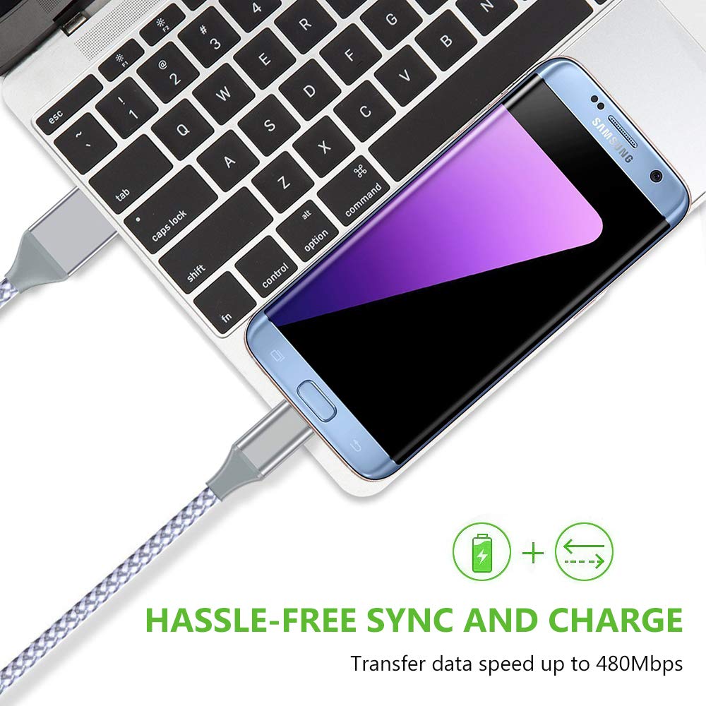 Hoblaze Micro Usb Cable 10Ft, Android Charger Cord 3Pack Long Nylon Braided Sync And High Speed Charging Cord Compatible With Sa