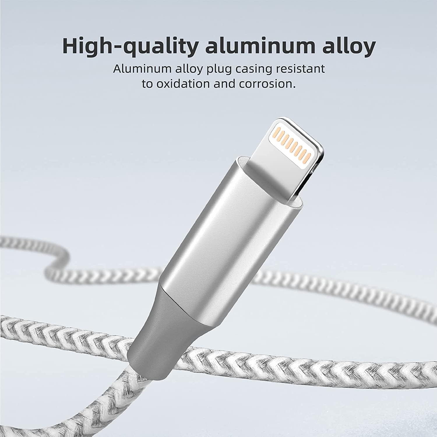 Iphone Charger [Apple Mfi Certified] 3Pack 10Ft Long Lightning Cable Fast Charging High Speed Data Sync Usb Cable Compatible Iphone 13/12/11 Pro Max/Xs Max/Xr/Xs/X/8/7/Plus/6S (Grey White)