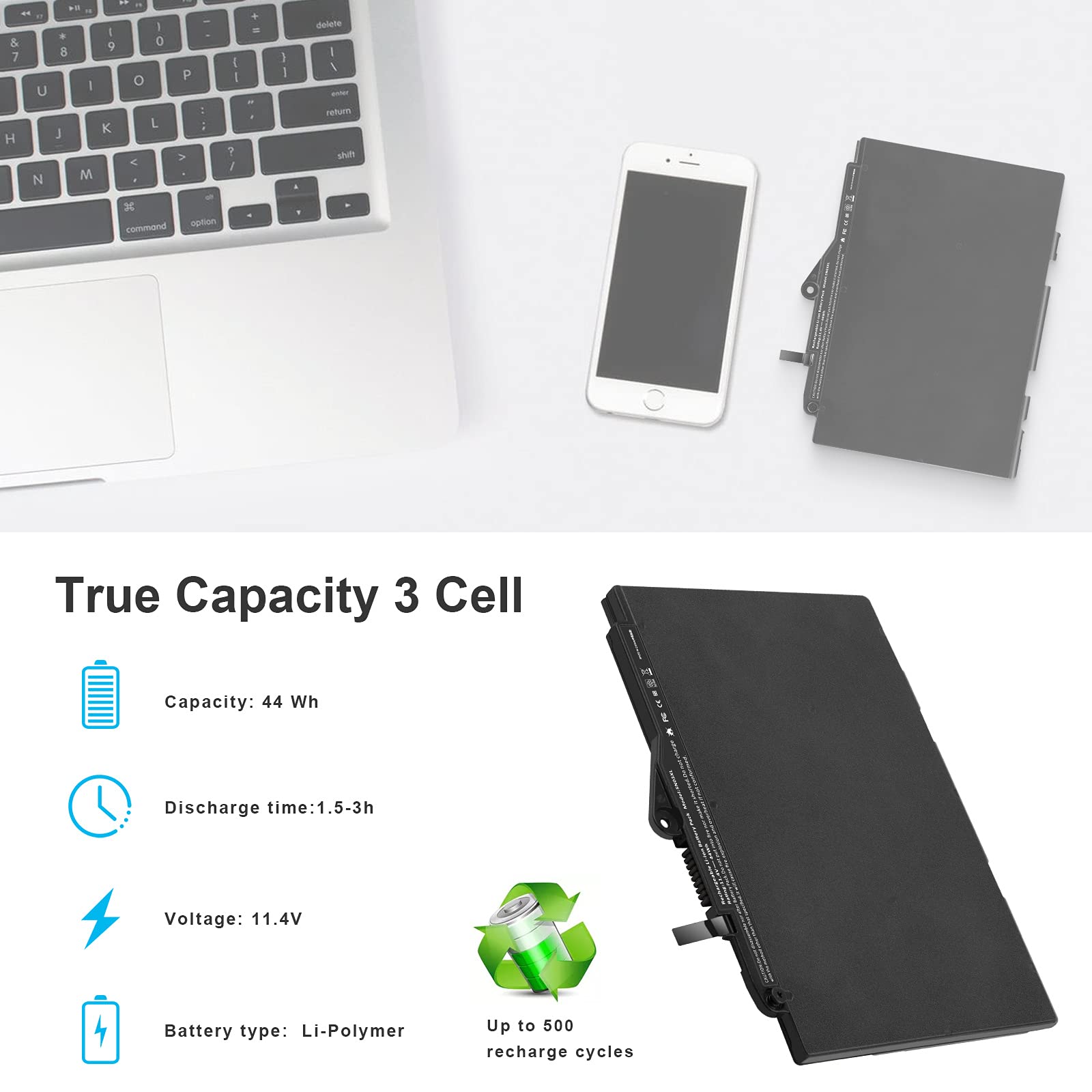 Tree.Nb Sn03Xl St03Xl Replacement Battery For Hp Elitebook 820 G3 Series, Hp Elitebook 820 G4 Series, Hp Elitebook 725 G3 Series