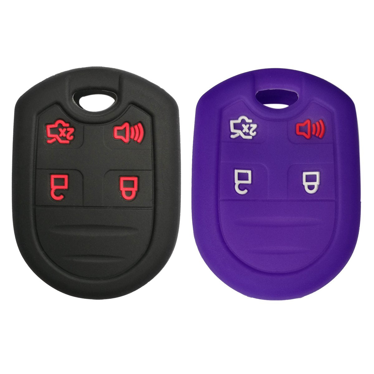 Coolbestda 2Pcs Silicone Key Fob Skin Cover Case Protector Keyless Jacket Remote Holder For Ford F150 F 150 F250 F350 Mustang Fu