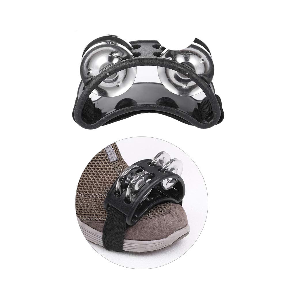 Ubervia Foot Tambourine Percussion Musical Instrument 2 Sets Metal Jingle Bell