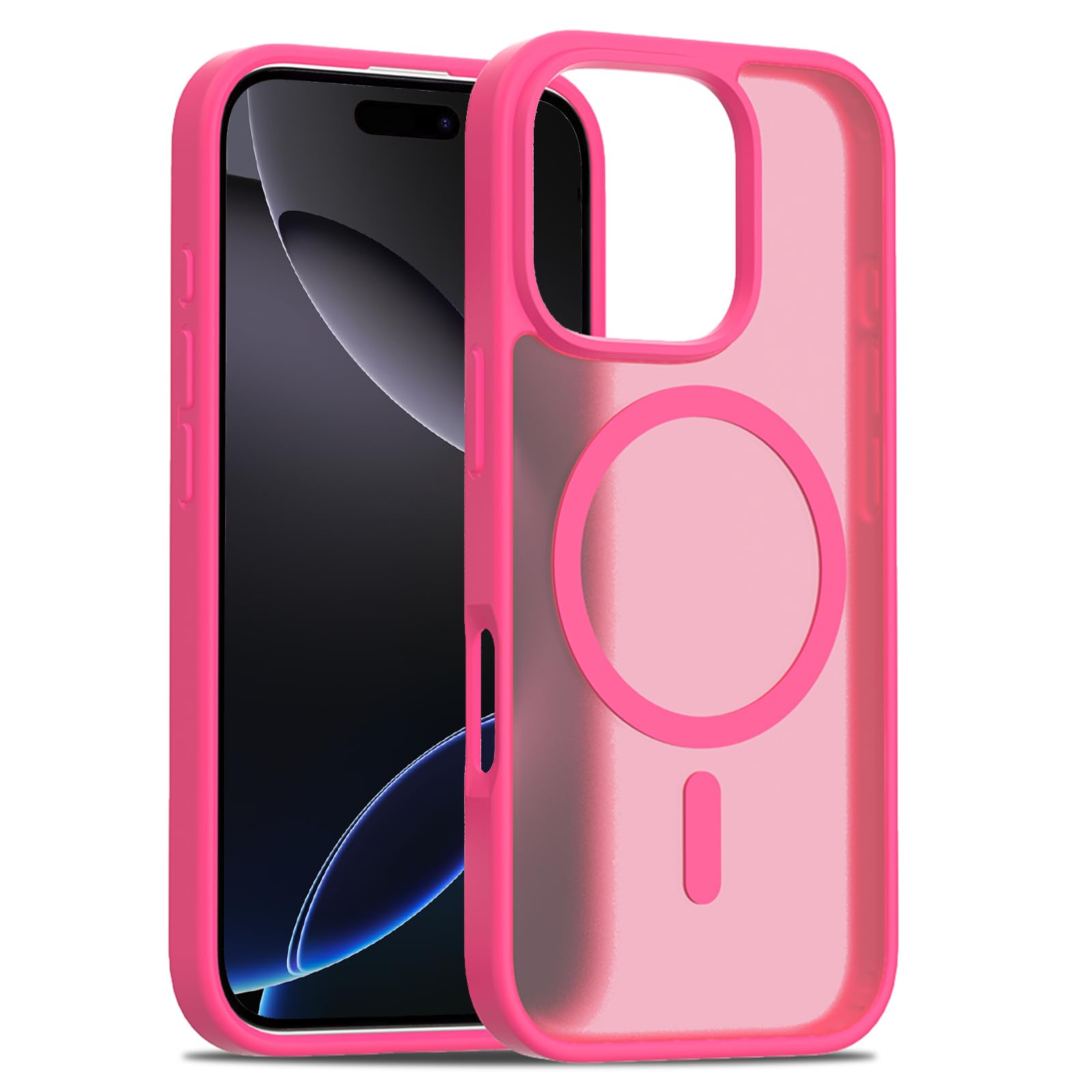 Magnetic For Iphone 16 Pro Case 6.3 Inch [Compatible With Magsafe] [Military Grade Protection] Translucent Matte Back Bumper Pho