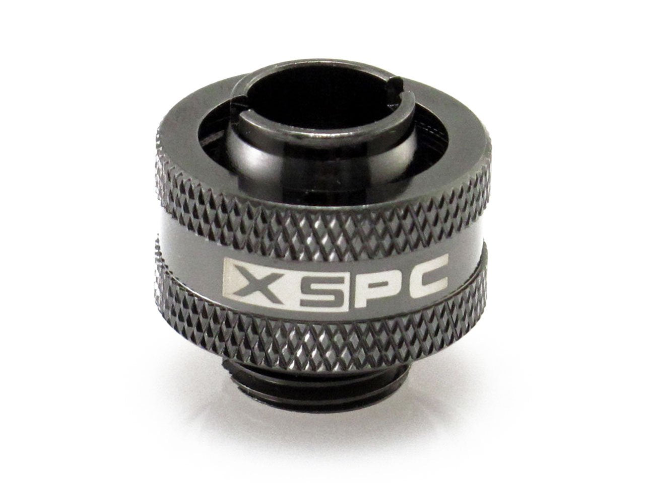 Xspc G1/4'' To 7/16'' Id, 5/8'' Od Compression Fitting V2 For Soft Tubing, Black Chrome, 4 Pack