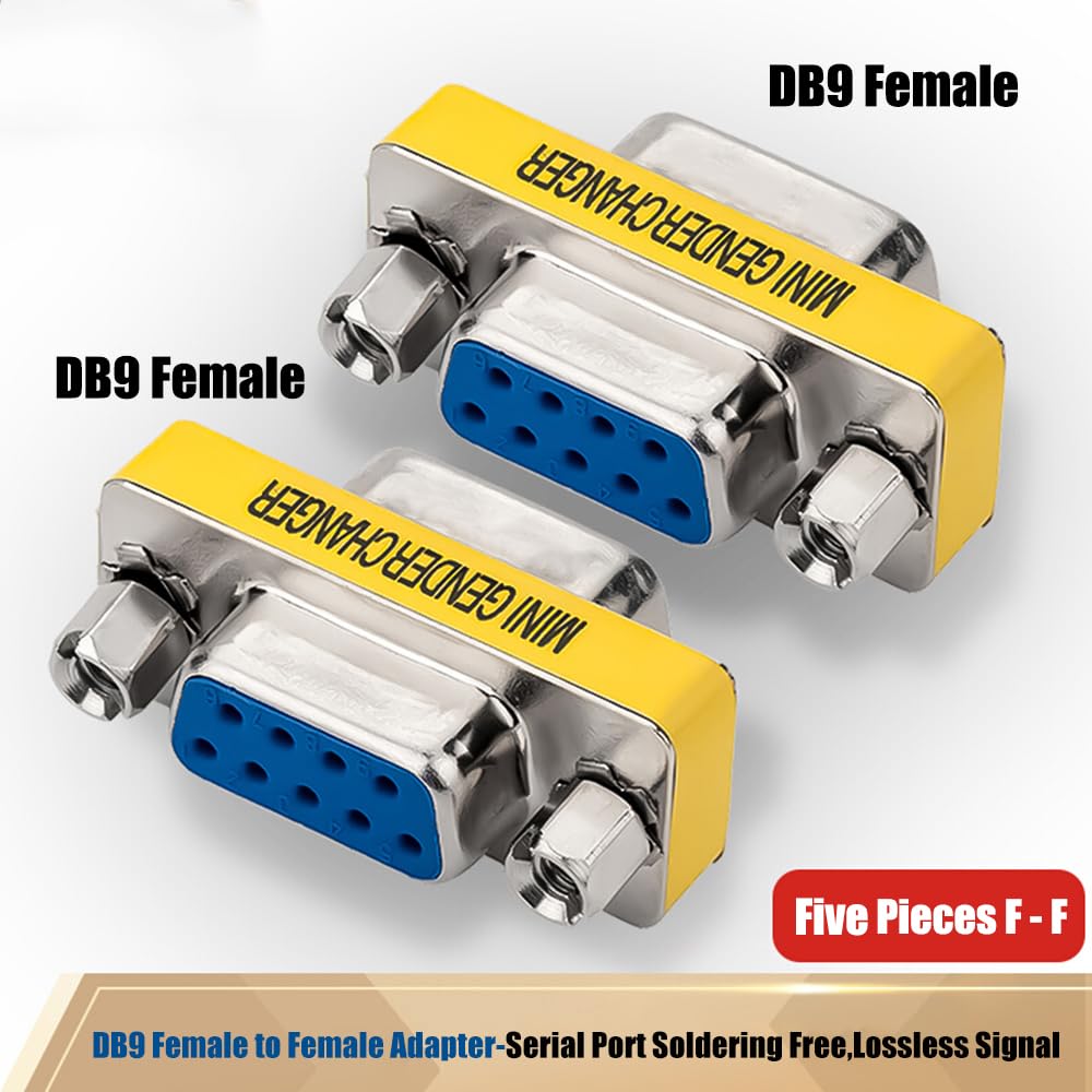 Warmstor 10 Pack 9Pin Rs232 Serial Cable Db9 Male To Male/Female To Female Mini Gender Changer Adapter Coupler Connector