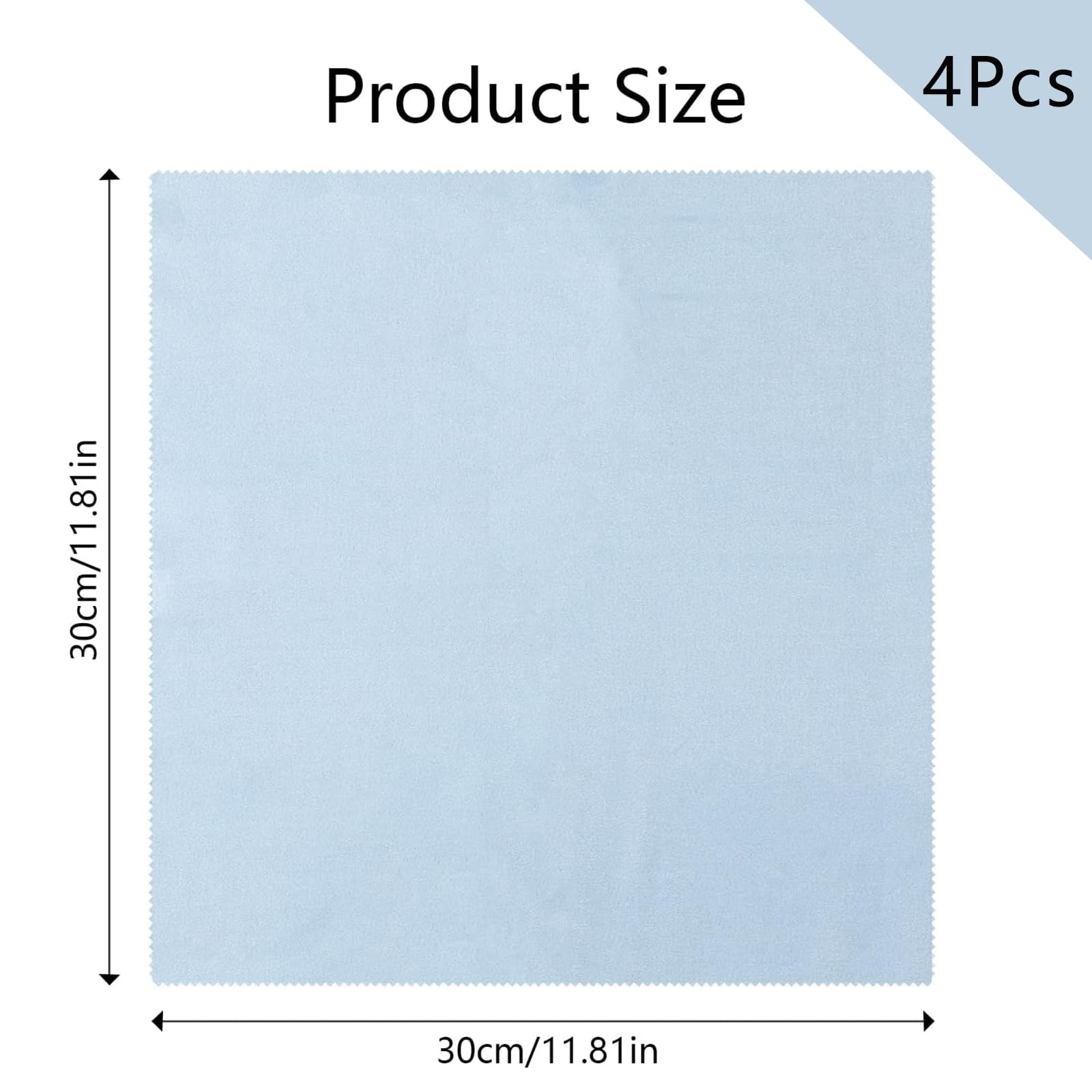 4Pcs 12X12Inch Cymbal Instruments Cleaning Cloths Microfiber,Universal Instrument Plush Polishing Cloths For Guitar Cello Viola