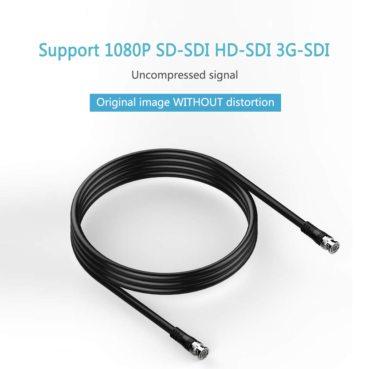 Furui Sdi Cable 6Ft, Hd Sdi Cable 3G 75 Ohm Coax Cable 75 5 Bnc To Bnc Cable Copper Connectors Anti Oxidant 1080P For Video Secu
