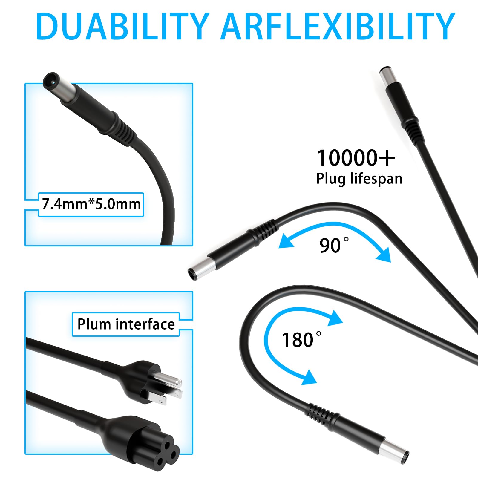 65W 19.5V 3.34A Laptop Charger Replacement For Dell Latitude 5400 5480 5590 5500 5490 5580 7280 7290 7480 7490 E5470 E5440 E6420