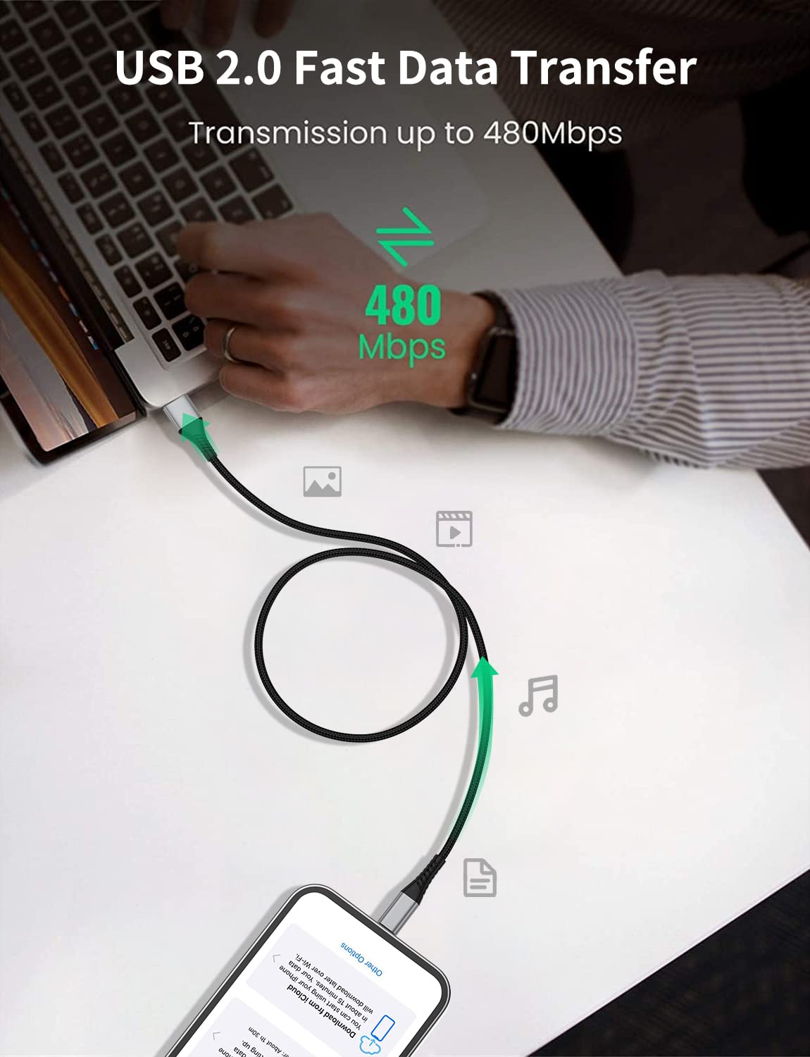 2 Ft Usb C Cable Short, 3 Pack Braided Usb To Usb C Cable 2 Foot Usb Type C Cable Fast Charging Car Charger Android For Iphone 1