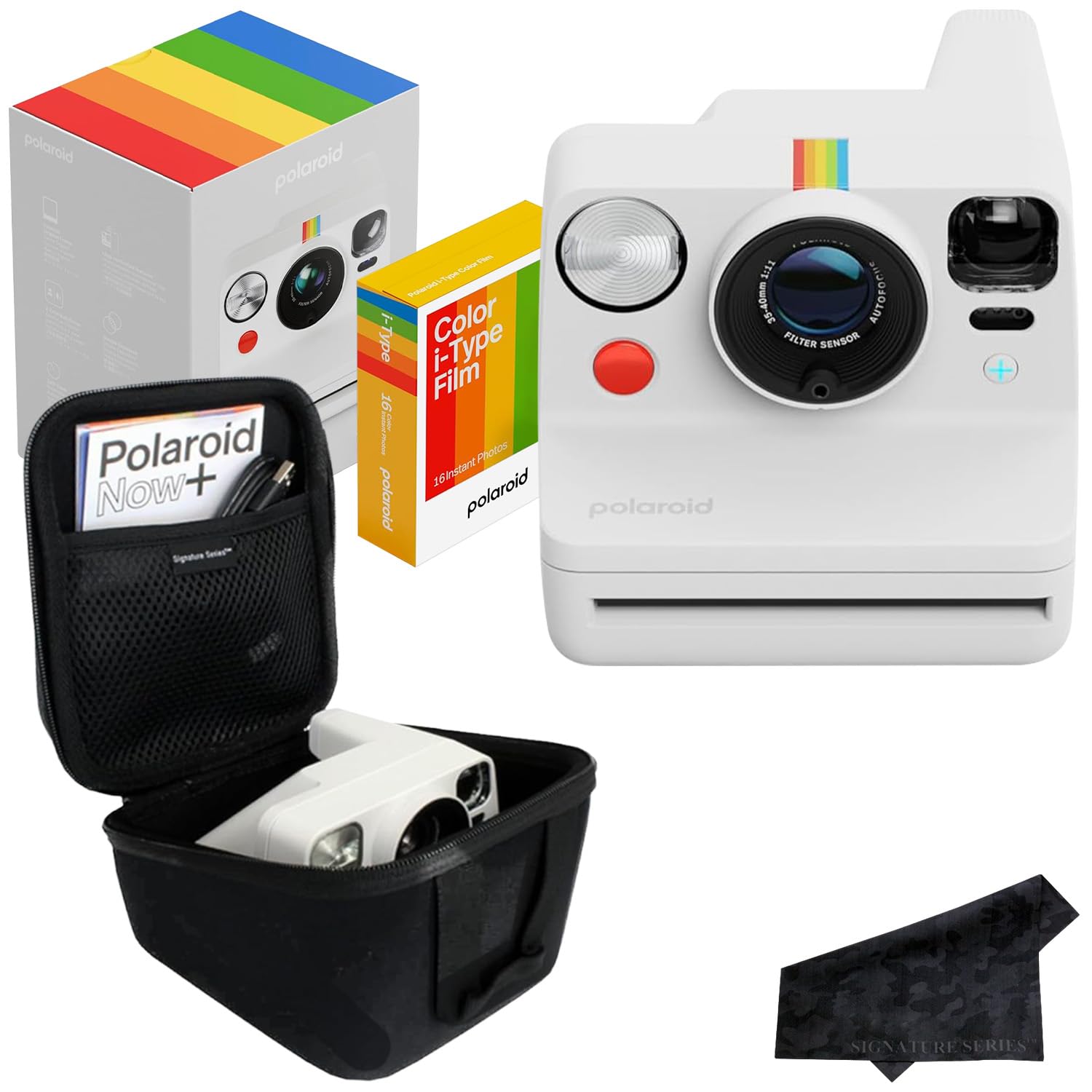 Polaroid Originals Now+ I-Type Instant Camera w/ 16 Color Film Photos and Signature Gift Bundle