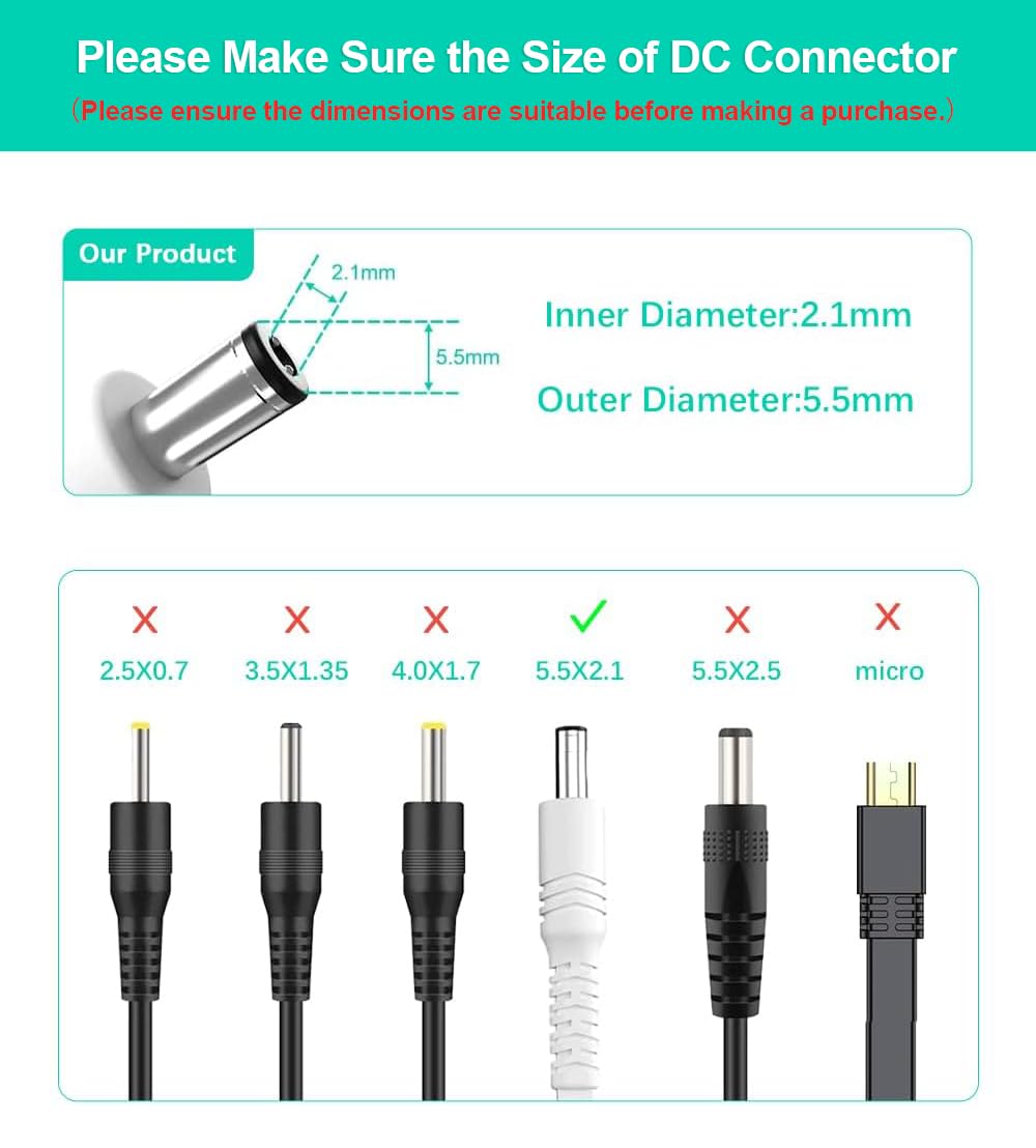 Itramax 30Ft 12V Dc Extension Cable (2 Pack),Dc 2.1Mm X 5.5Mm 5521 Power Supply Adapter Flat Extender Cord,Female To Male Wire F