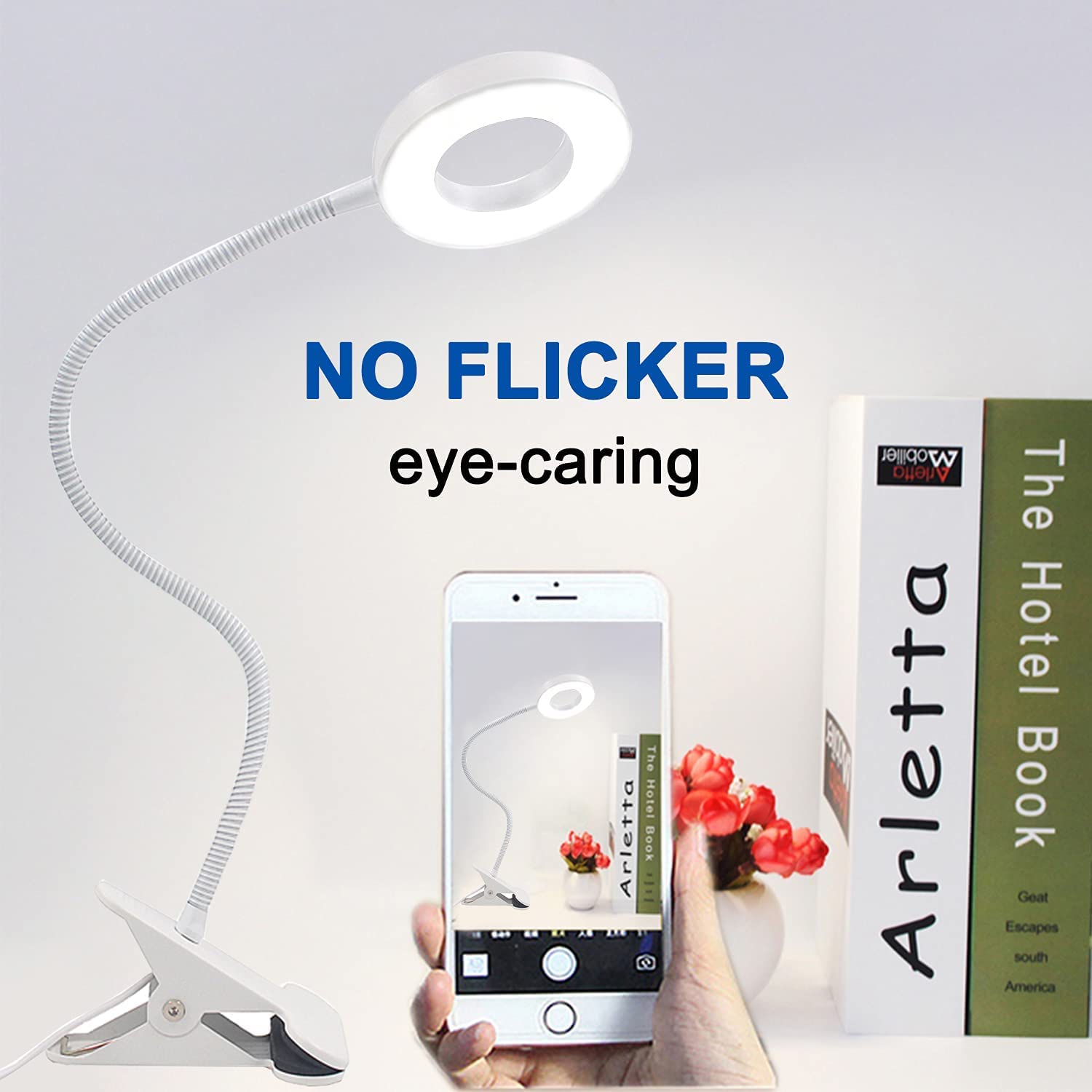 Luxlumin Led Desk Lamp With Clamp For Video Conference Lighting, Usb Light For Laptop Zoom Meetings, Clip On Led Ring Light For