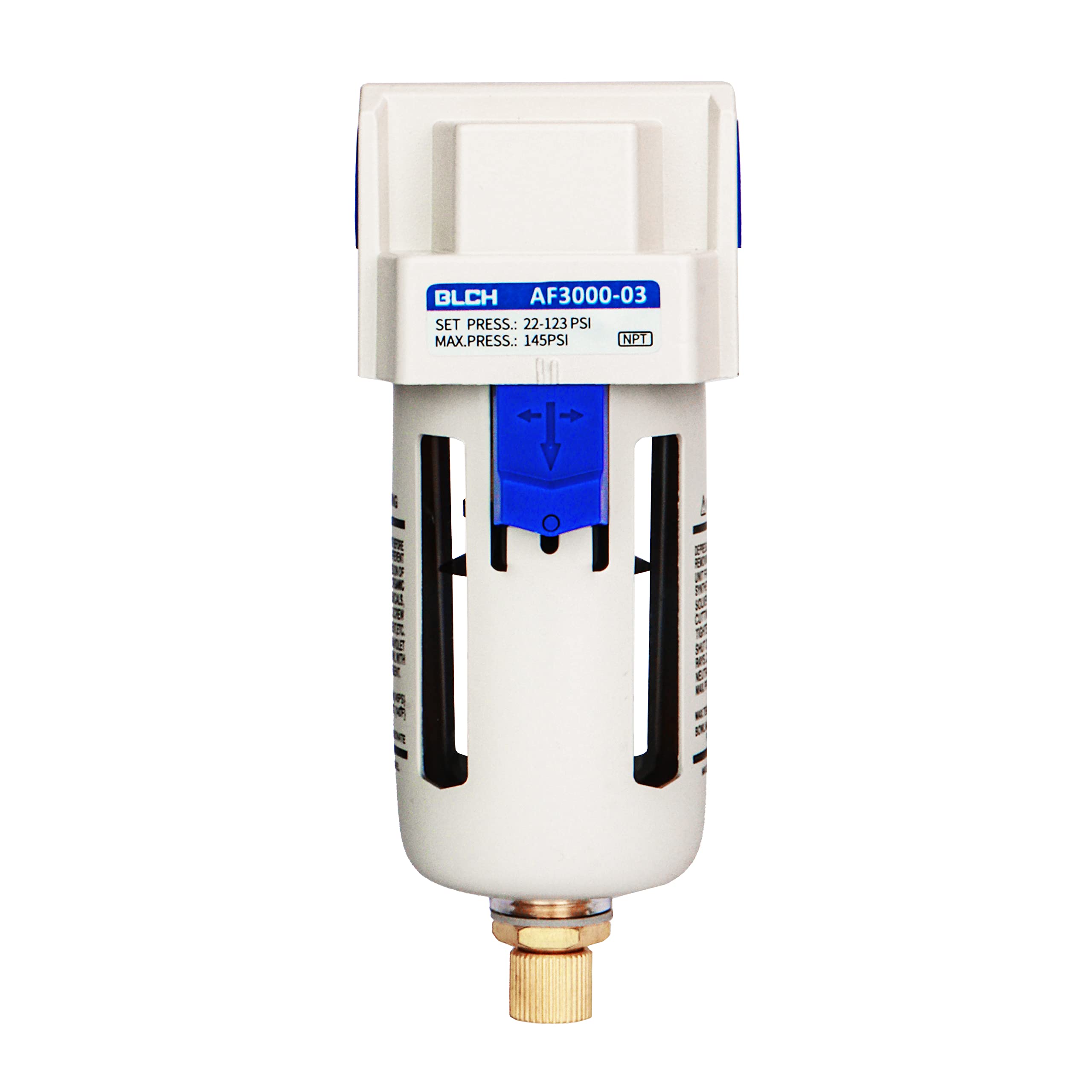 BLCH 3/8 NPT Air Compressor Filter - Air Dryer for Compressor,Compressed Air Dryer Air Drying System AF3000-03 Manual Drain Poly