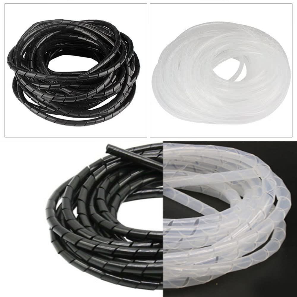 Spiral Cable Wrap  25 Ft 3/8'' Cable Management Sleeve Organizer For Computer Cable,Power Cord Audio Video Cable (3/8 Inch 25Ft,