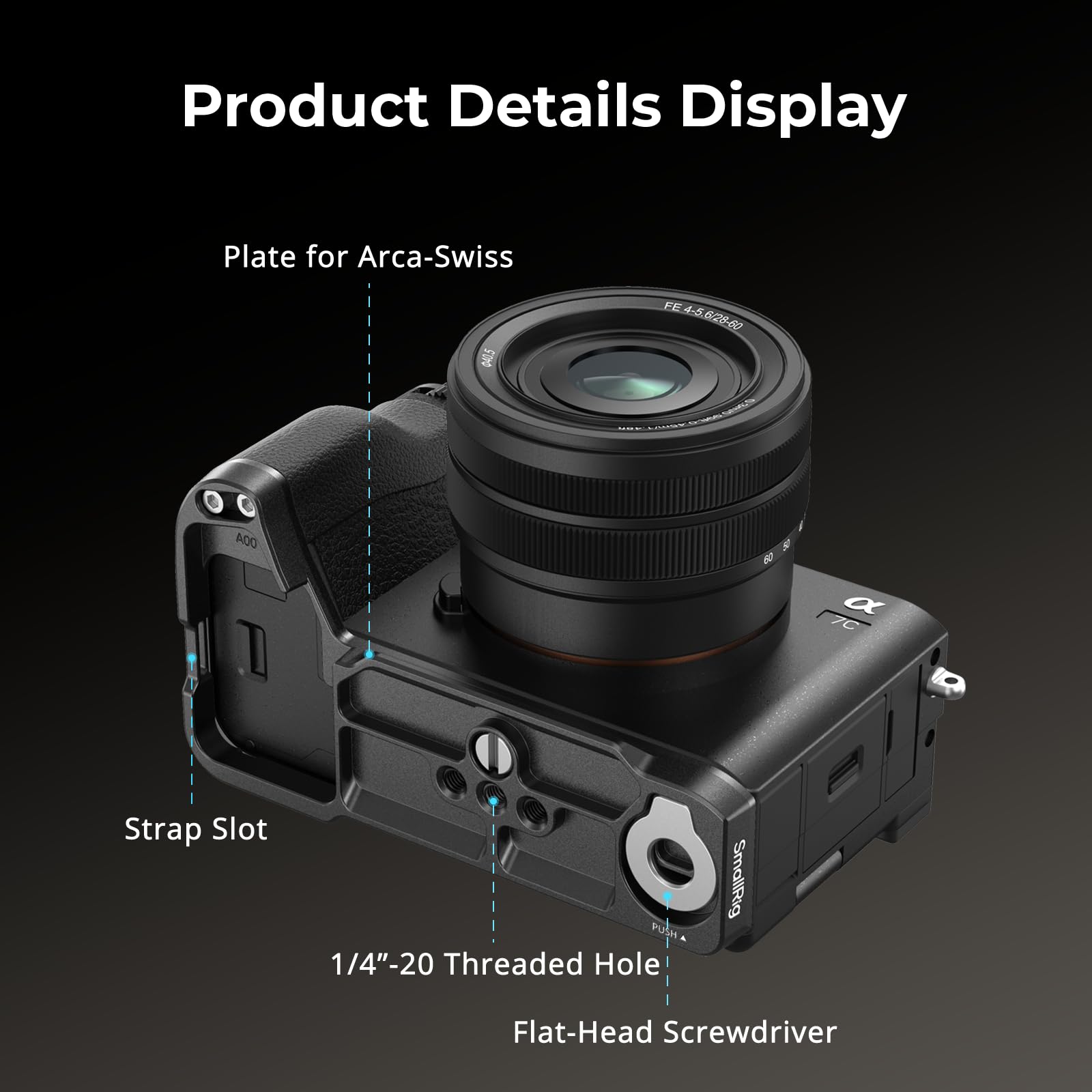 Smallrig A7C Ii / A7Cr Handgrip L-Shape Grip For Sony Alpha 7C Ii/Alpha 7Cr, Quick Release Plate For Arca, Lightweight Silicone