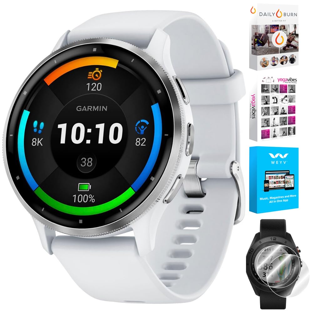 Garmin 010 02784 00 Venu 3 Health Fitness Gps Smartwatch Silver Steel Bezel & Whitestone Case (45Mm) | Official Usa Partner Mode