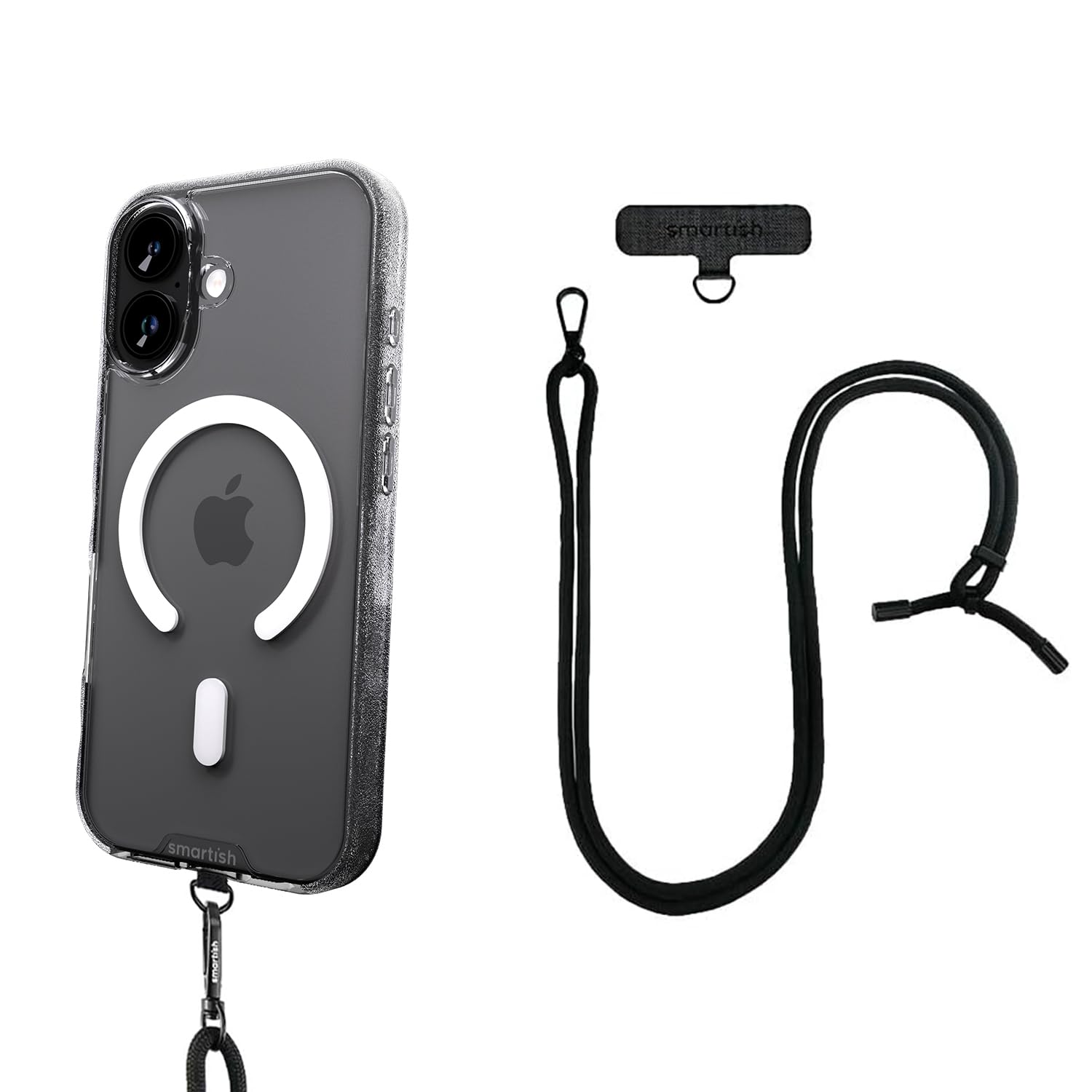 Smartish iPhone 17 MagSafe Clear Case + Crossbody Lanyard Strap - Magnetic Slim Case - Anti-Yellow Thin Grip Cover + Detachable 