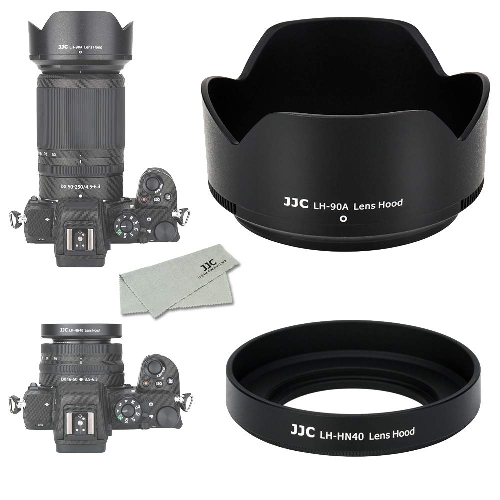 (1+1) Screw On + Bayonet Lens Hood Shade For Nikon Z30 Z50 Z Fc Dual Lens Kit (Nikkor Z Dx 16 50Mm & 50 250Mm) Replaces Hn 40 An