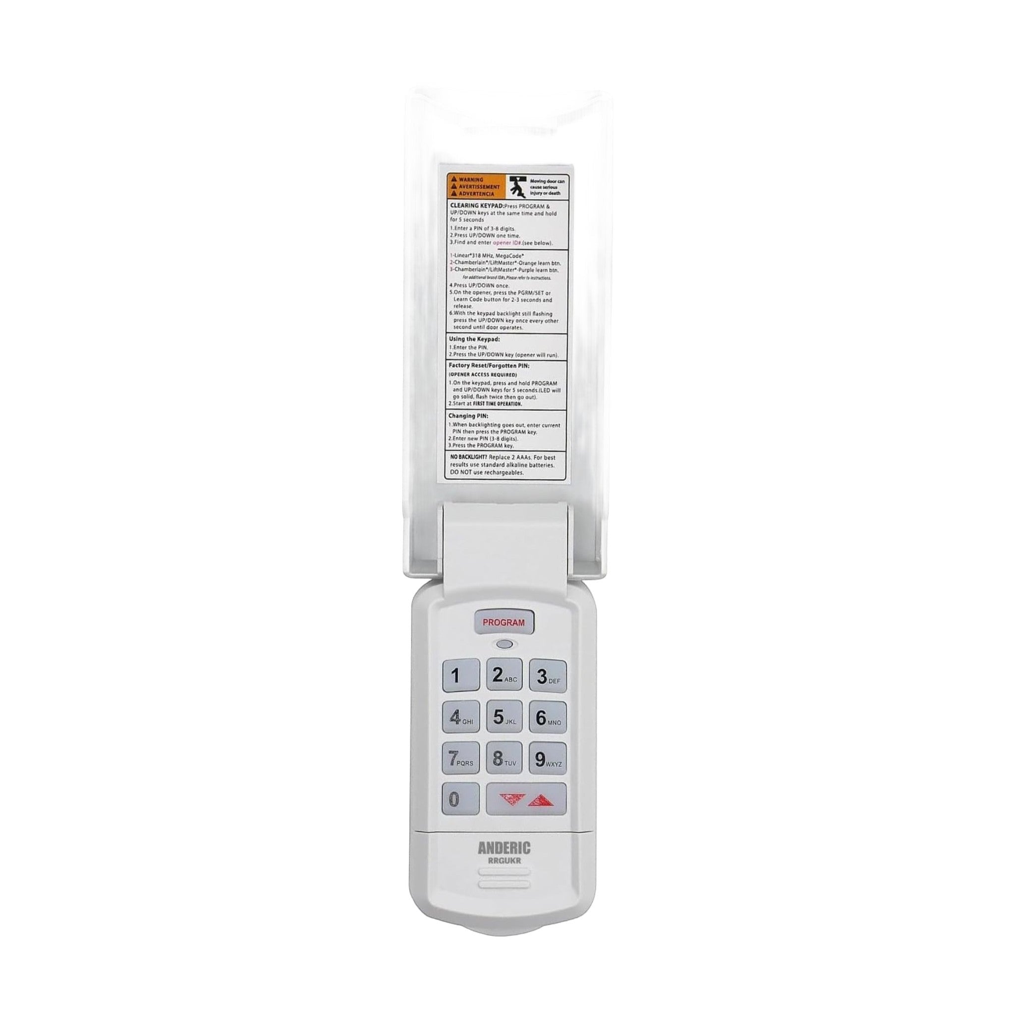Anderic Substitute for Overhead Door OUK Universal 3-Door Wireless Keypad Wall Console with DIP and Learn Garage Door Opener Remote Control [GUK-R]